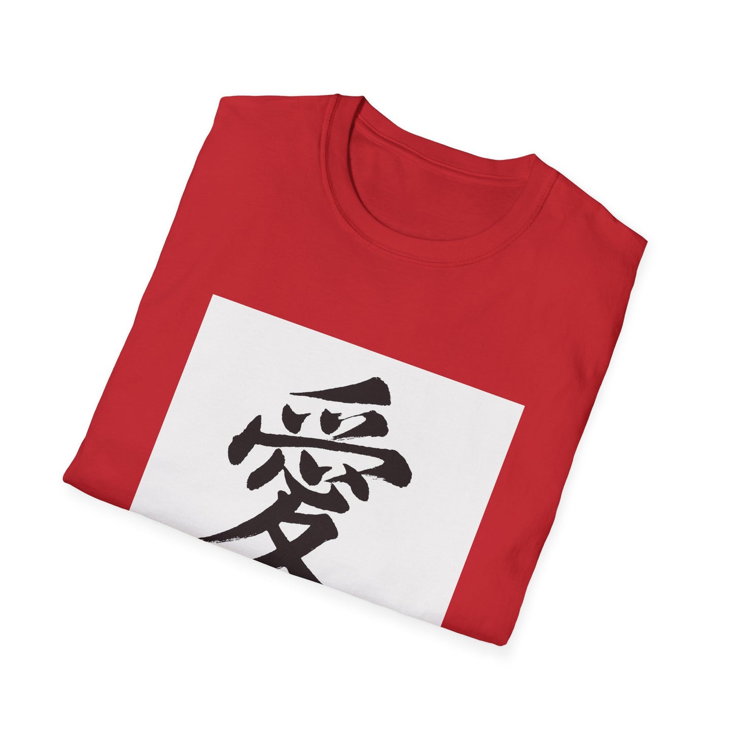Japanese Love Symbol Unisex Softstyle T-Shirt, Casual Wear, Gift for Friends, Valentine's Day, Cultural Apparel, Streetwear