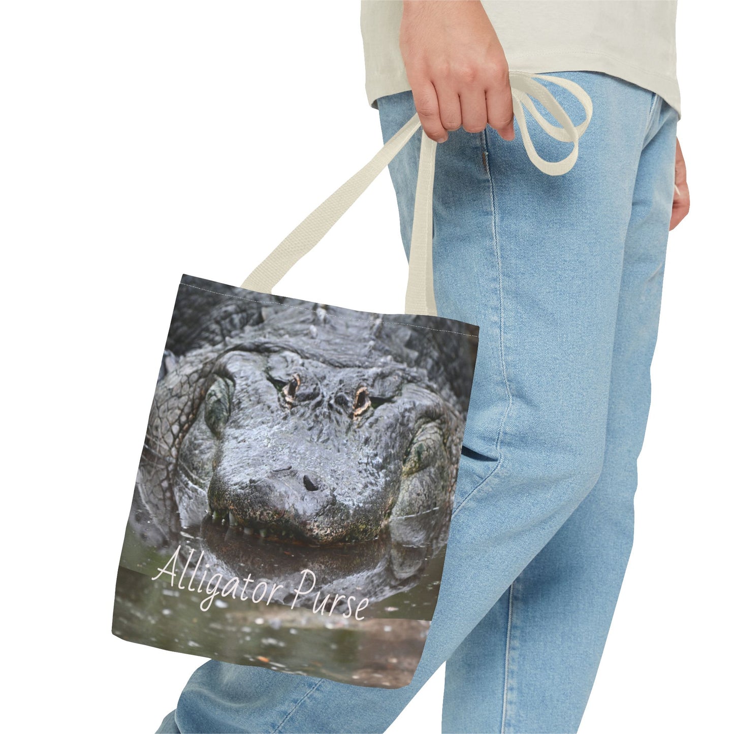 Alligator Print Tote Bag, Wildlife Lover Gift, Eco-Friendly Bag, Beach Tote, Animal Lovers' Accessory, Unique Alligator Purse