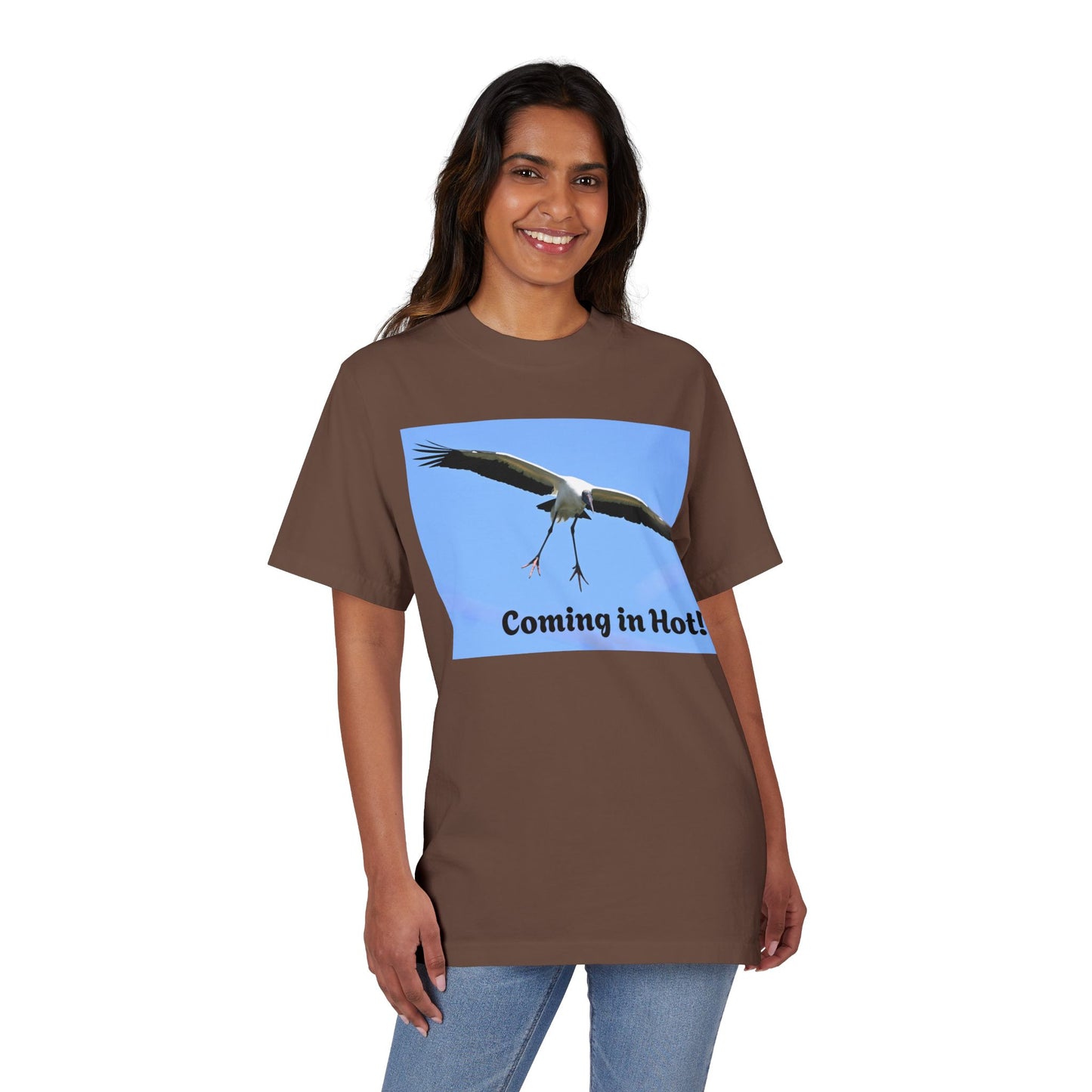Unisex Garment-Dyed T-Shirt - 'Coming in Hot!' Fun Graphic Tee, Casual Wear, Gift for Bird Lovers, Summer Fashion, Birthday Present