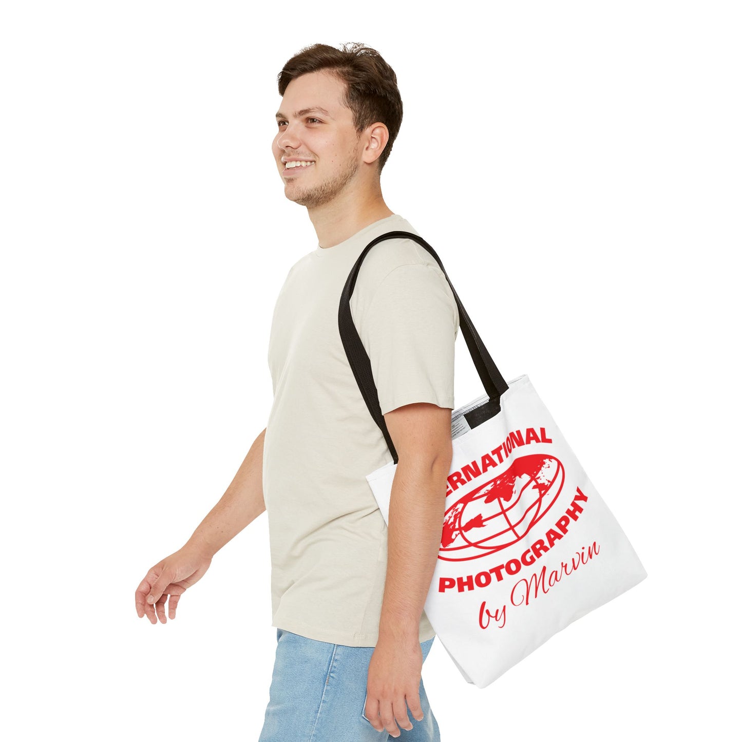 Photography Tote Bag with QR Code, Eco-Friendly Shopping Tote, Art Design Bag, Gift for Photographers, Customizable Travel Bag