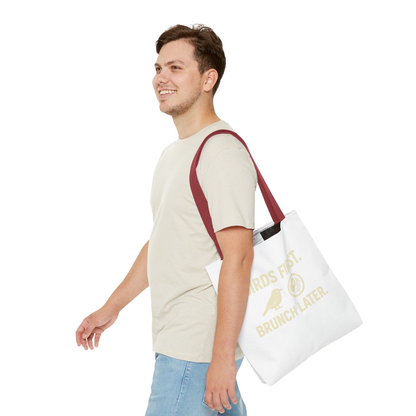 Birds First Brunch Later Tote Bag - Fun Grocery Bag, Eco-Friendly Shopping Tote, Perfect Gift for Brunch Lovers, Weekend Outings