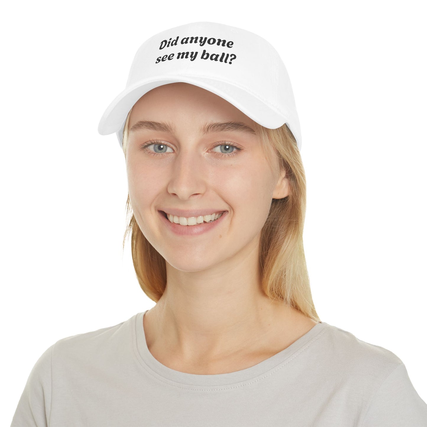 Playful Red Baseball Cap - "Did anyone see my ball?" Hat, Fun Gift for Sports Lovers, Casual Wear, Outdoor Activities, Unique Statement Cap