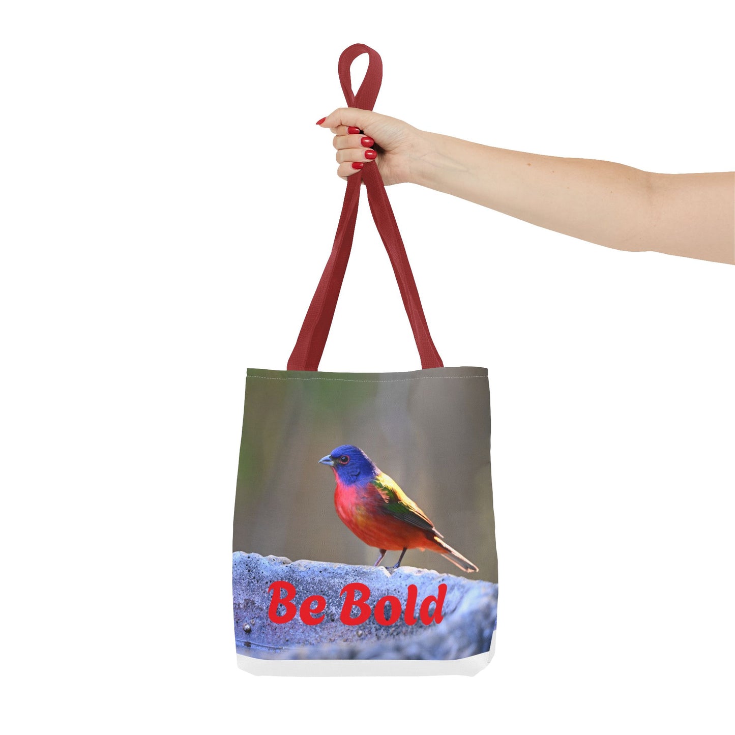 Colorful Bird Be Bold Tote Bag, Eco-Friendly Art Tote, Nature Lover Gift, Inspirational Quote Bag, Everyday Carry-All