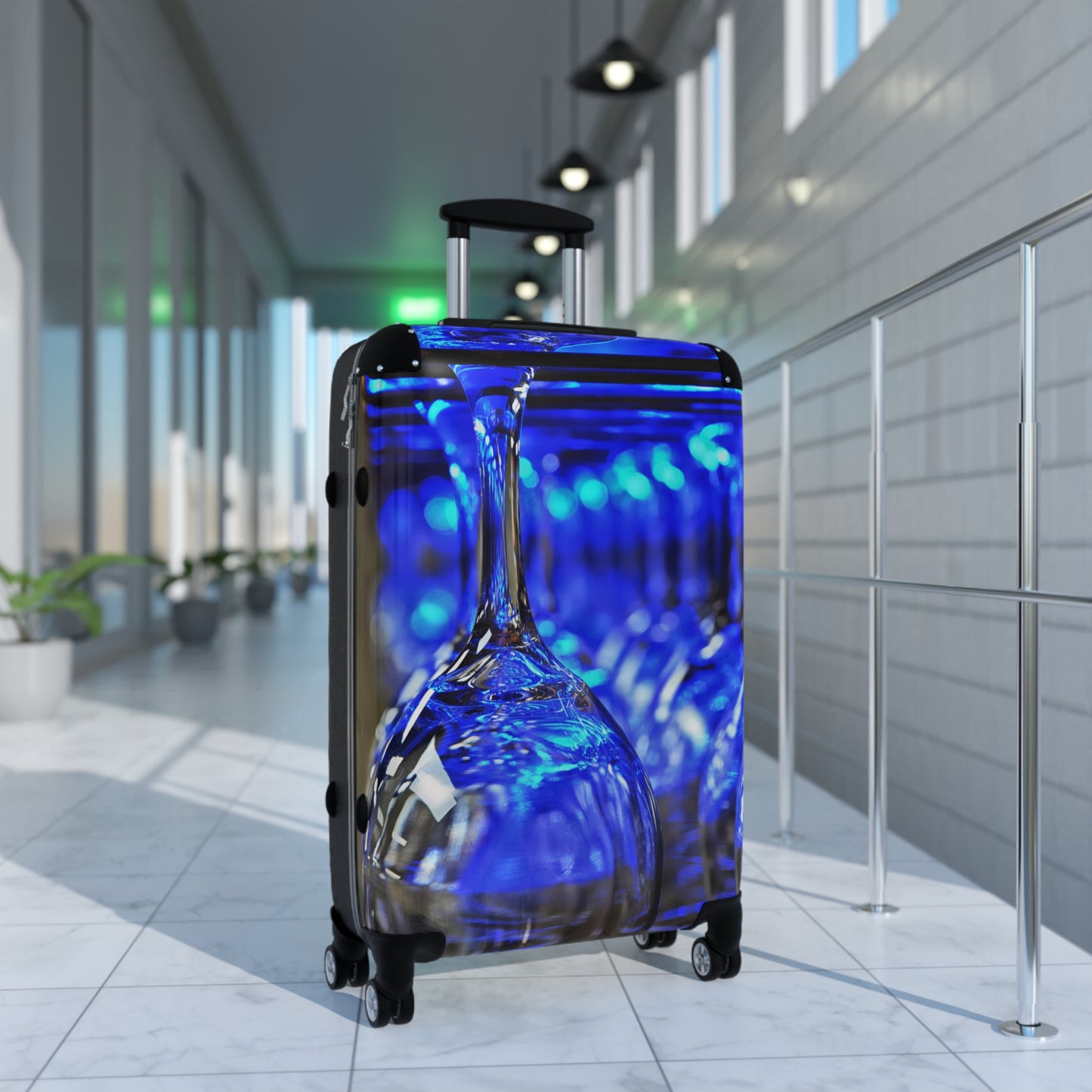 Blue Glassware Design Suitcase