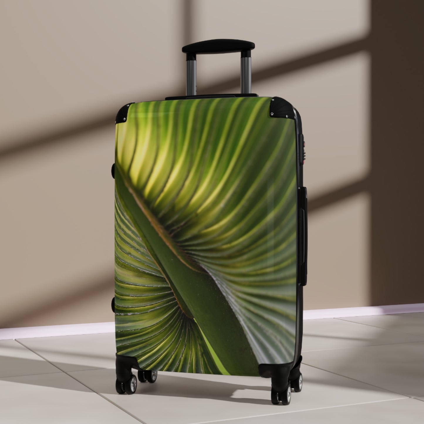 Tropical Leaf Suitcase, Travel Luggage, Vacation Bag, Chic Baggage, Adventure Gear, Eco-Friendly Travel