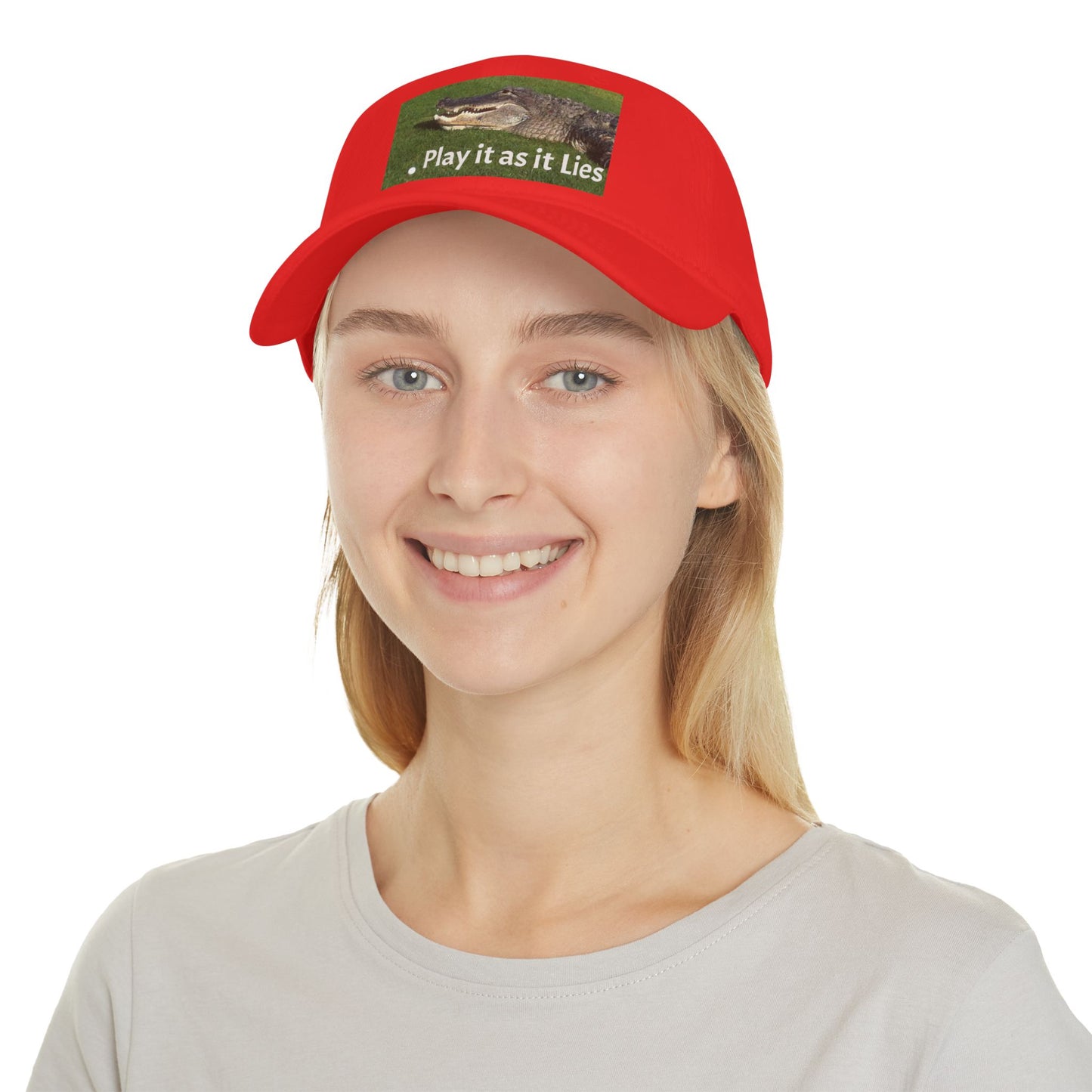 Play it as it Lies Baseball Cap, Casual Headwear for Golfers, Funny Golf Gift, Outdoor Sports Cap, Adjustable Red Cap