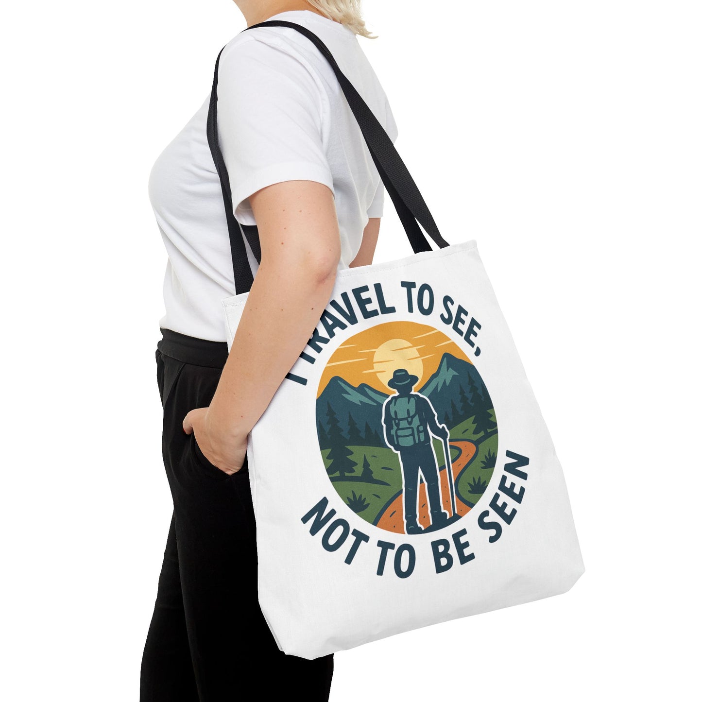 Adventurous Travel Tote Bag - 'I Travel to See, Not to Be Seen' - Ideal for Hiking, Camping, Road Trips, Gifts for Outdoor Lovers