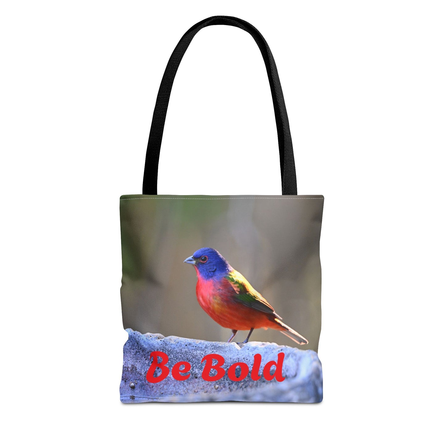 Colorful Bird Be Bold Tote Bag, Eco-Friendly Art Tote, Nature Lover Gift, Inspirational Quote Bag, Everyday Carry-All