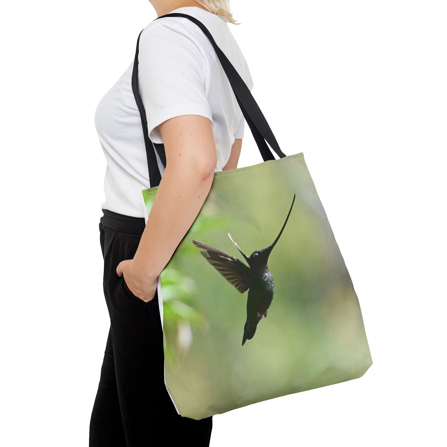 Hummingbird Tote Bag, Colorful Eco-Friendly Shopper, Summer Beach Bag, Floral Gift Bag, Lightweight Carry-All