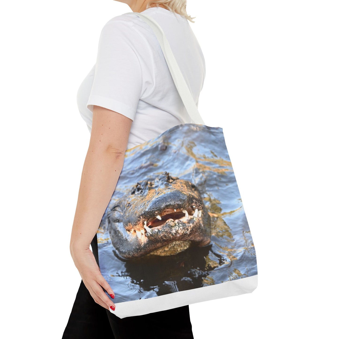 Alligator Print Tote Bag, Eco-Friendly Shopping Bag, Wildlife Lover Gift, Summer Essential, Beach Tote, Animal Lover Accessories