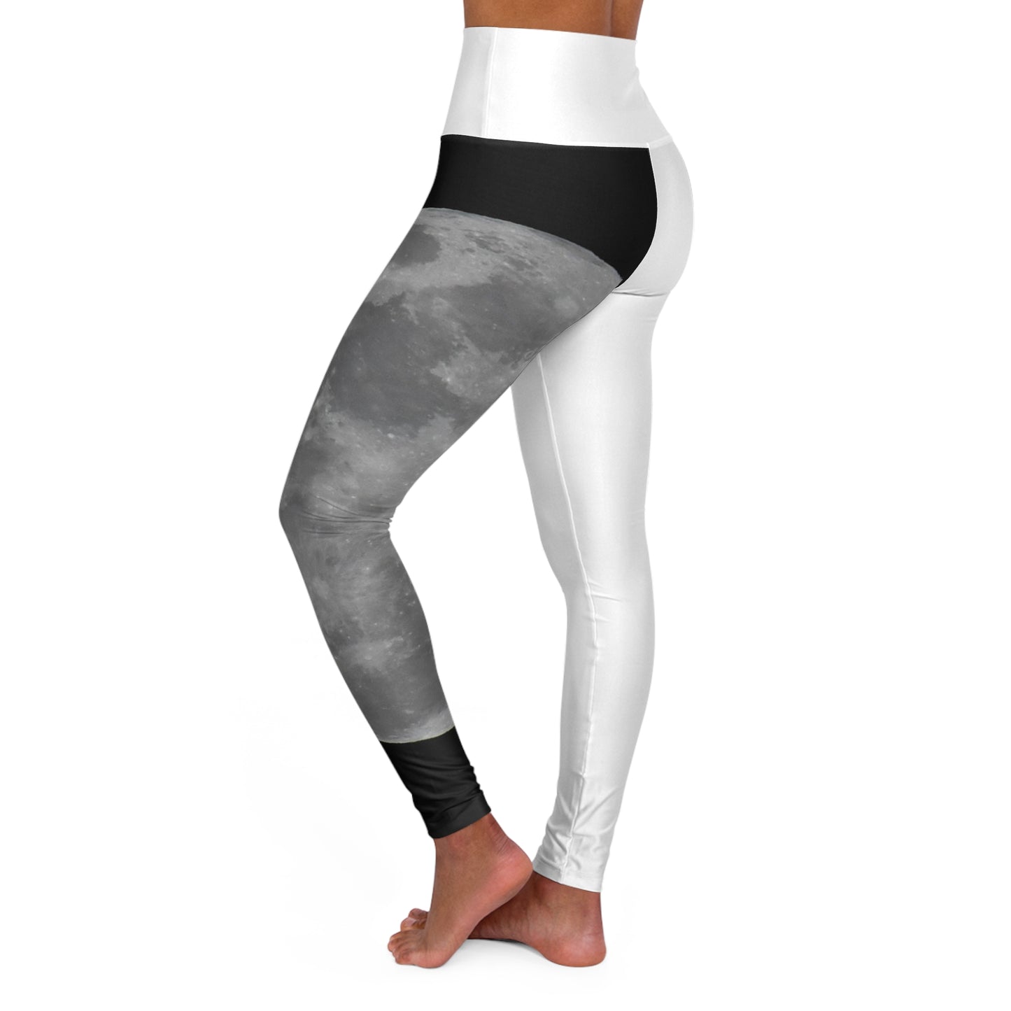 Moon Phase High Waisted Yoga Leggings, AOP Activewear, Fitness, Workout, Yoga, Dance, Athleisure Gear