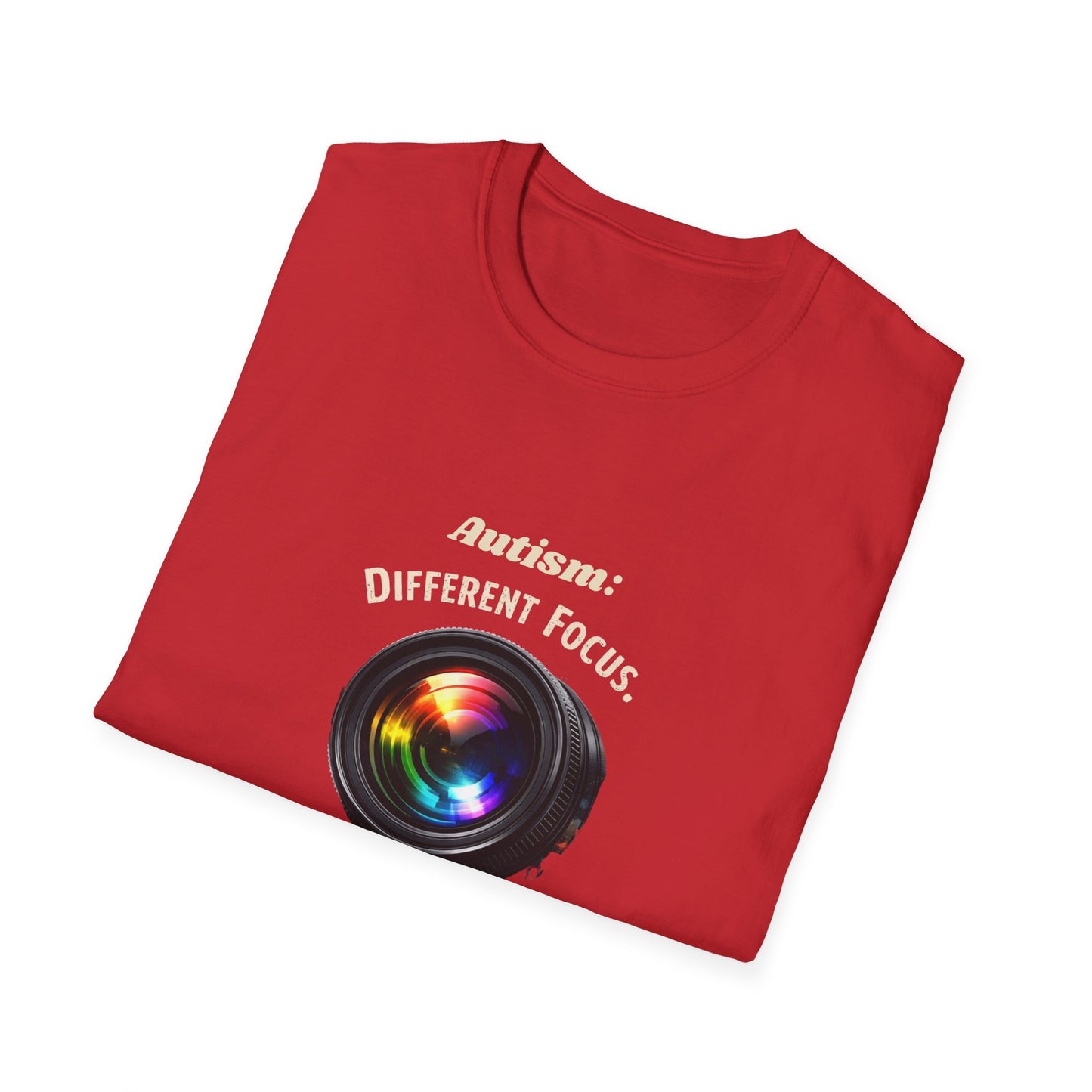 Autism: Different Focus Same World T-Shirt — Camera Lens Awareness Tee