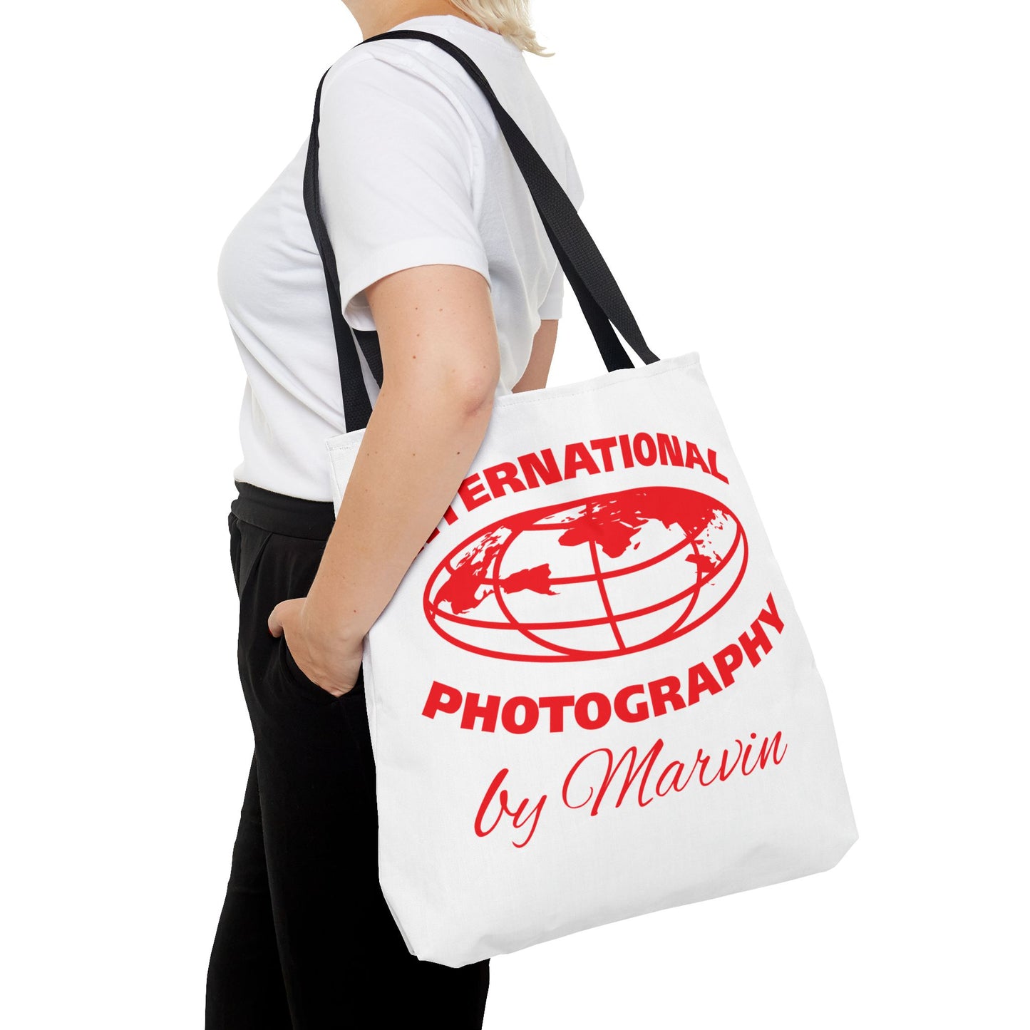 Photography Tote Bag with QR Code, Eco-Friendly Shopping Tote, Art Design Bag, Gift for Photographers, Customizable Travel Bag