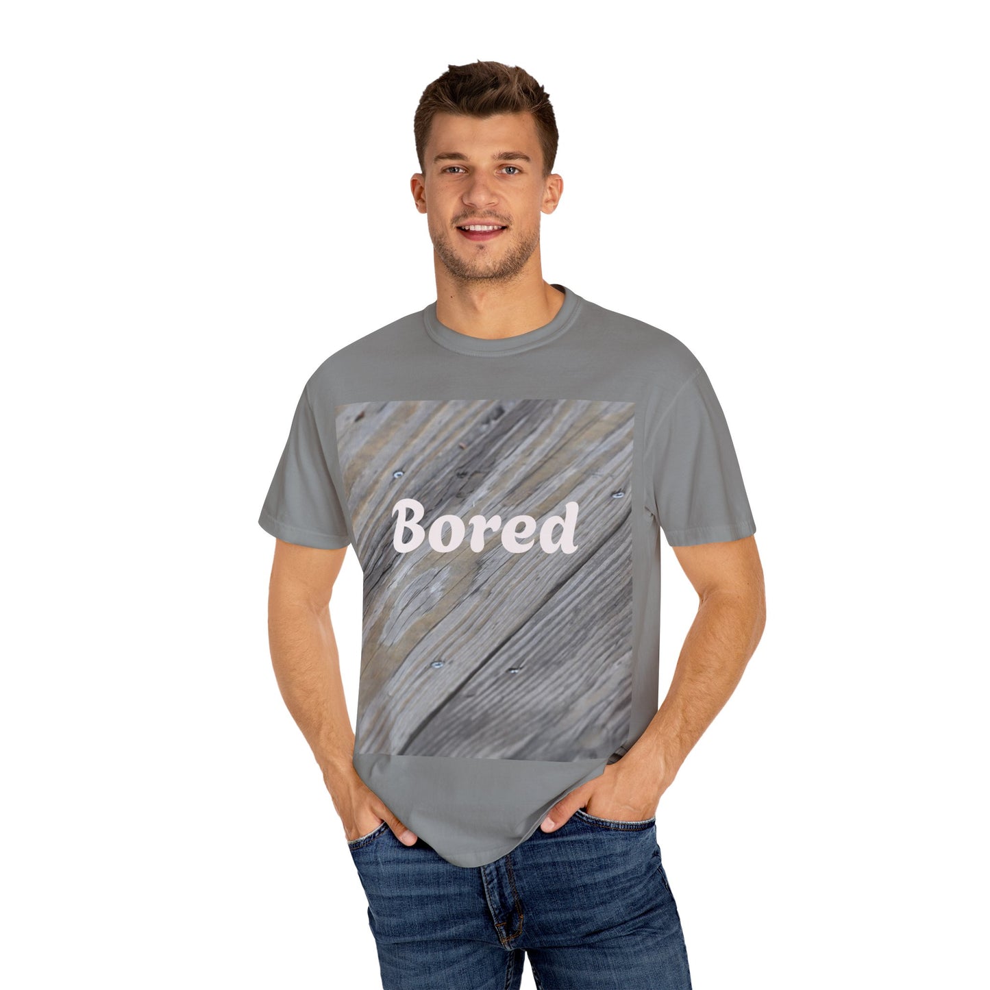 Bored Unisex Garment-Dyed T-Shirt, Casual Tee, Relaxed Shirt, Gift for Teens, Everyday Wear, Comfortable Clothing