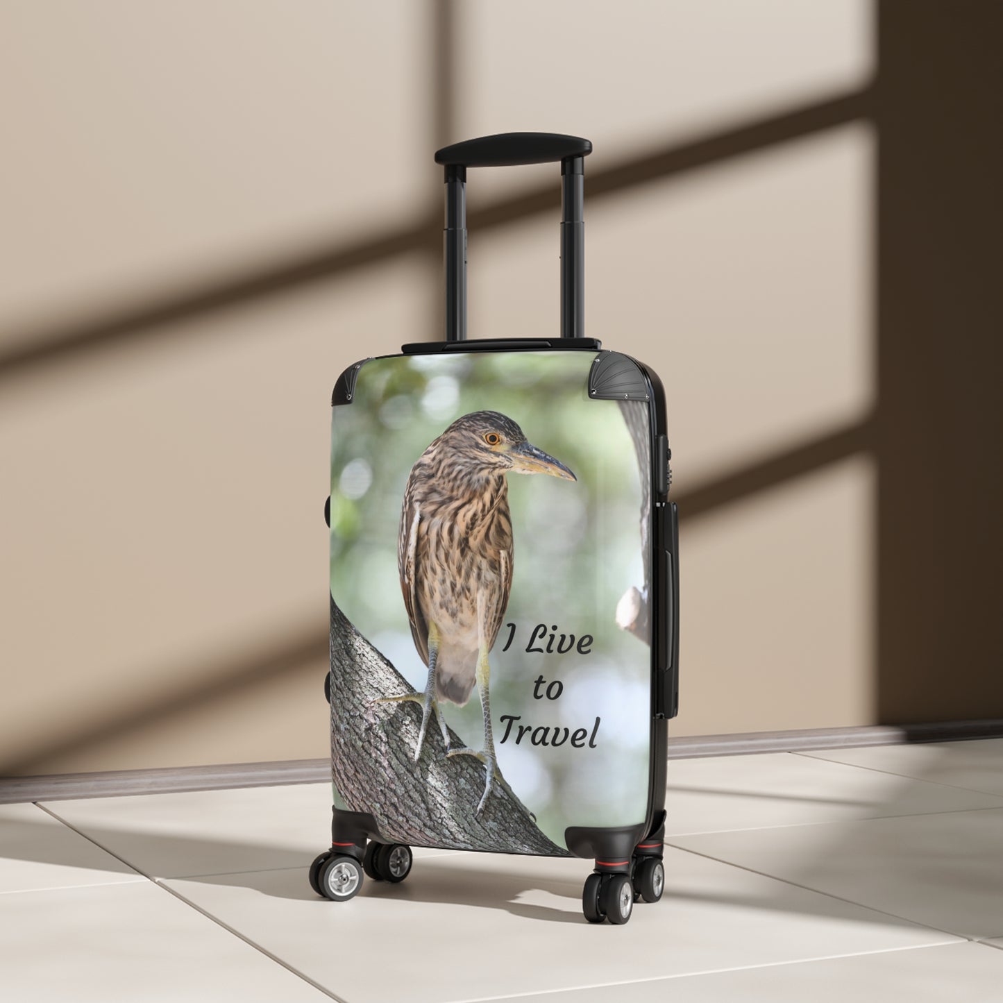 Travel Suitcase - I Live to Travel, Luggage for Adventurers, Travel Gift, Vacation Bag, Holiday Packing, Unique Travel Case