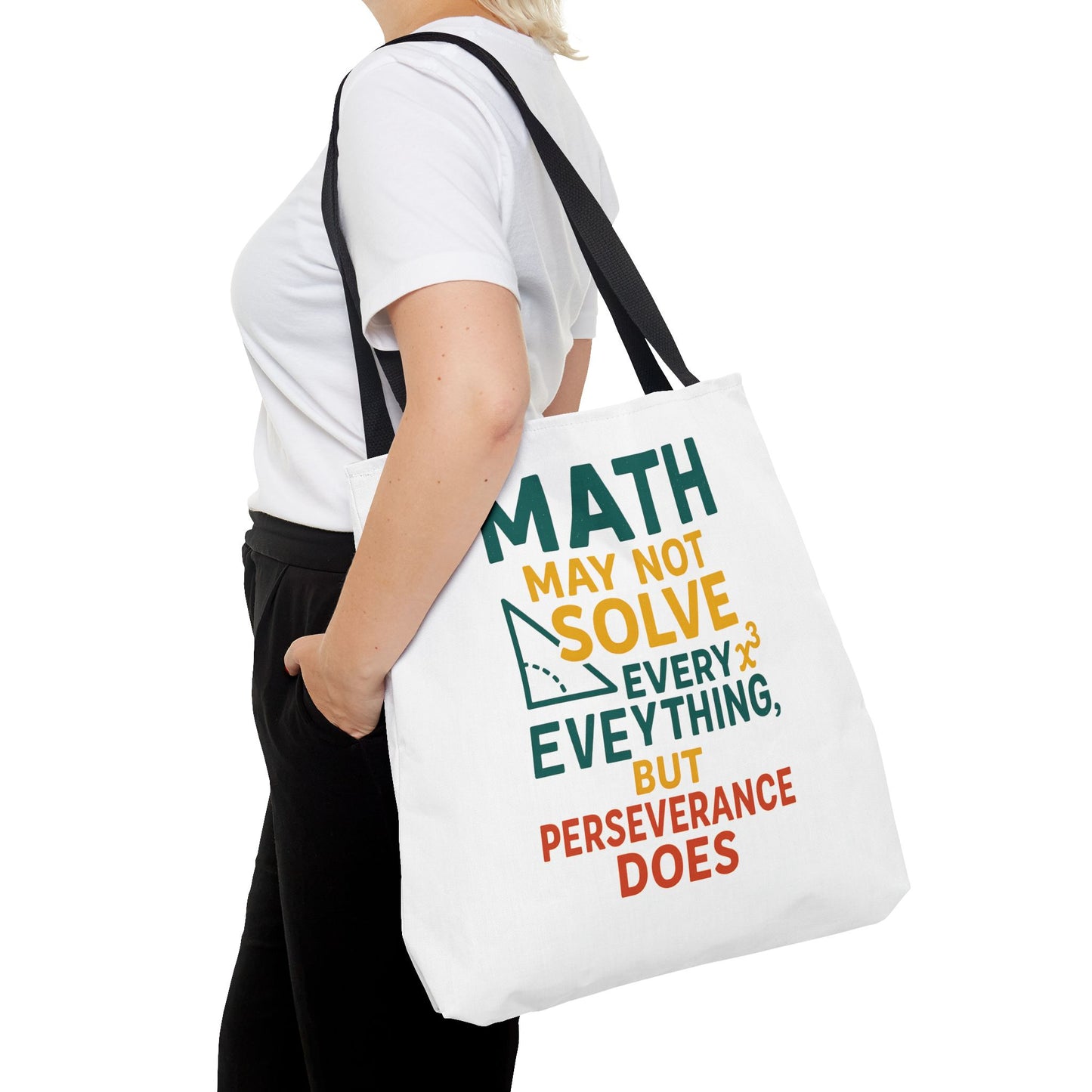 Inspirational Math Tote Bag, Motivational Carry-all, Teacher's Gift, Student Accessory, Study Essentials, QR Code Bag