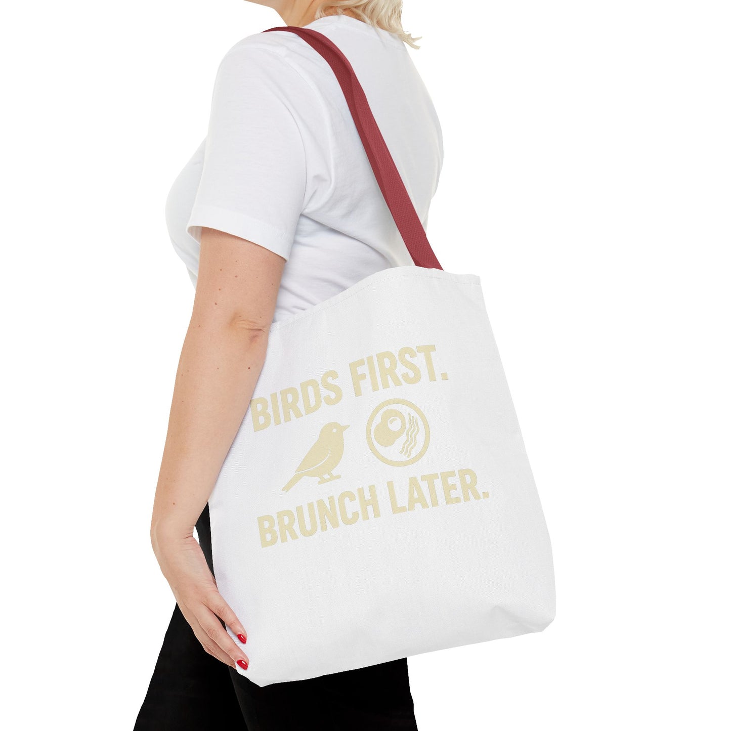 Birds First Brunch Later Tote Bag - Fun Grocery Bag, Eco-Friendly Shopping Tote, Perfect Gift for Brunch Lovers, Weekend Outings