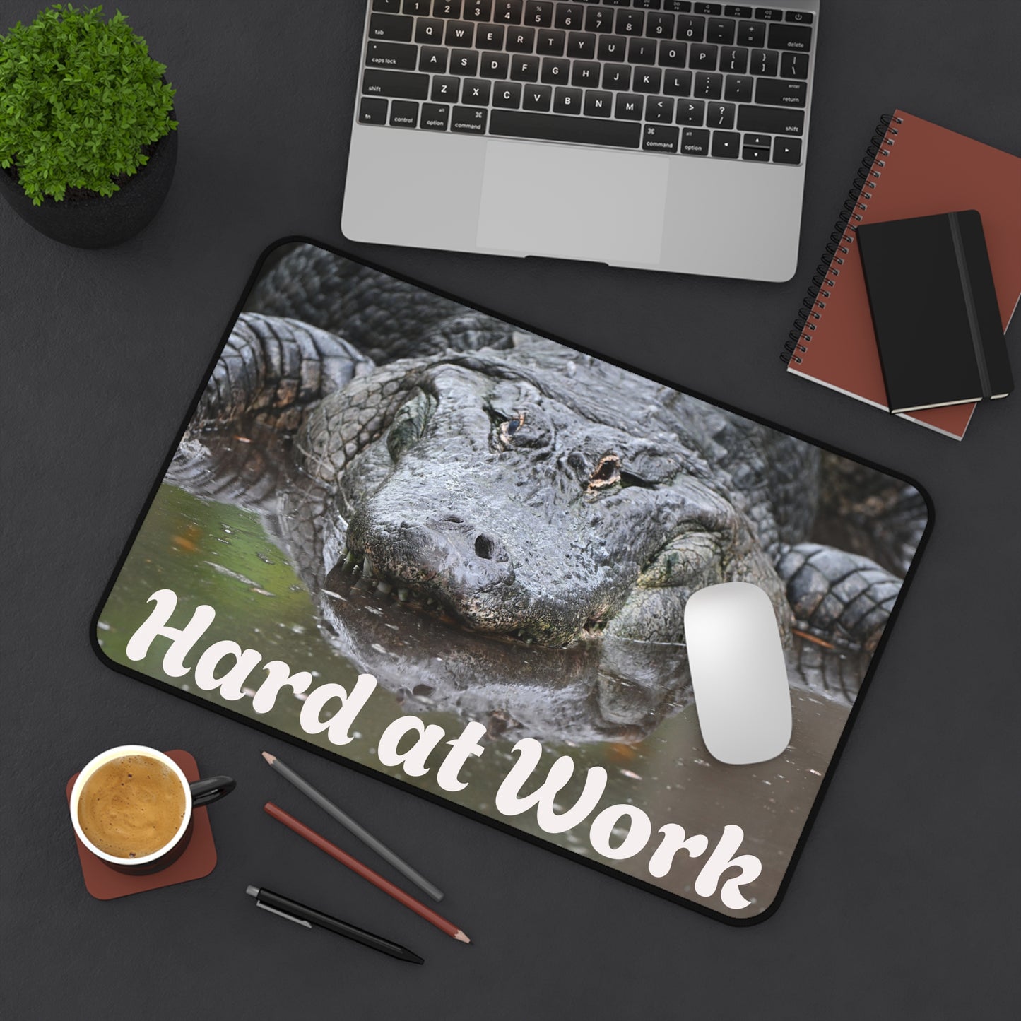 Alligator Desk Mat, Office Decor, Animal Print Desk Pad, Unique Gift for Wildlife Lovers, Desk Accessories, Computer Mat