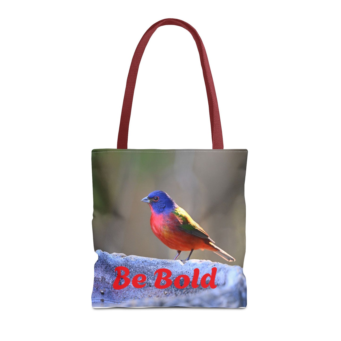 Colorful Bird Be Bold Tote Bag, Eco-Friendly Art Tote, Nature Lover Gift, Inspirational Quote Bag, Everyday Carry-All