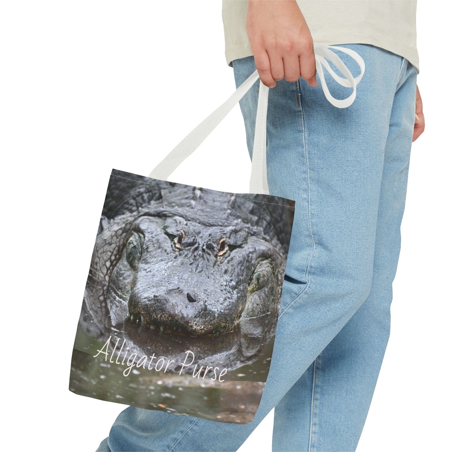 Alligator Print Tote Bag, Wildlife Lover Gift, Eco-Friendly Bag, Beach Tote, Animal Lovers' Accessory, Unique Alligator Purse