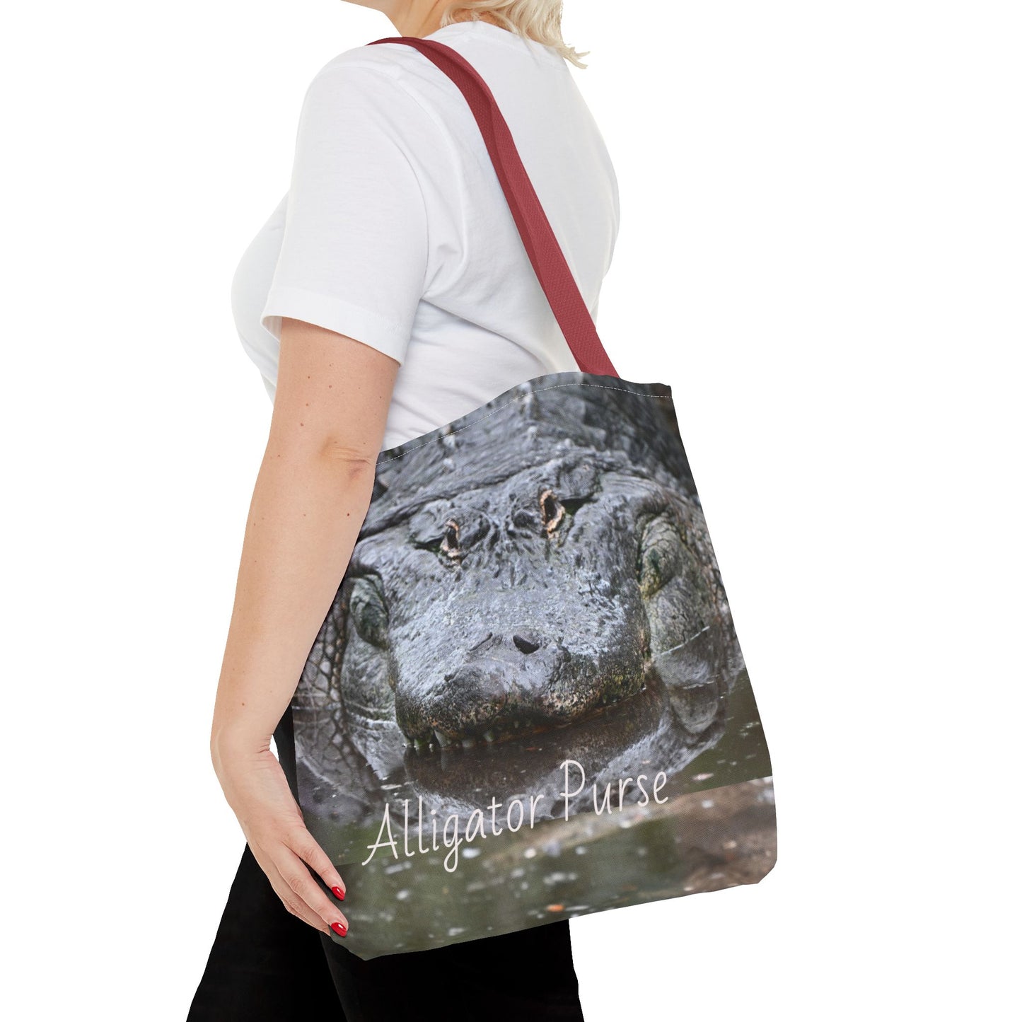 Alligator Print Tote Bag, Wildlife Lover Gift, Eco-Friendly Bag, Beach Tote, Animal Lovers' Accessory, Unique Alligator Purse