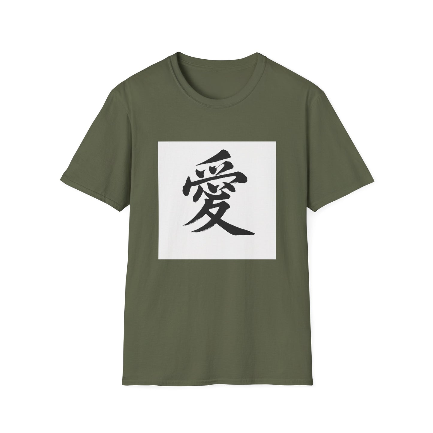 Japanese Love Symbol Unisex Softstyle T-Shirt, Casual Wear, Gift for Friends, Valentine's Day, Cultural Apparel, Streetwear