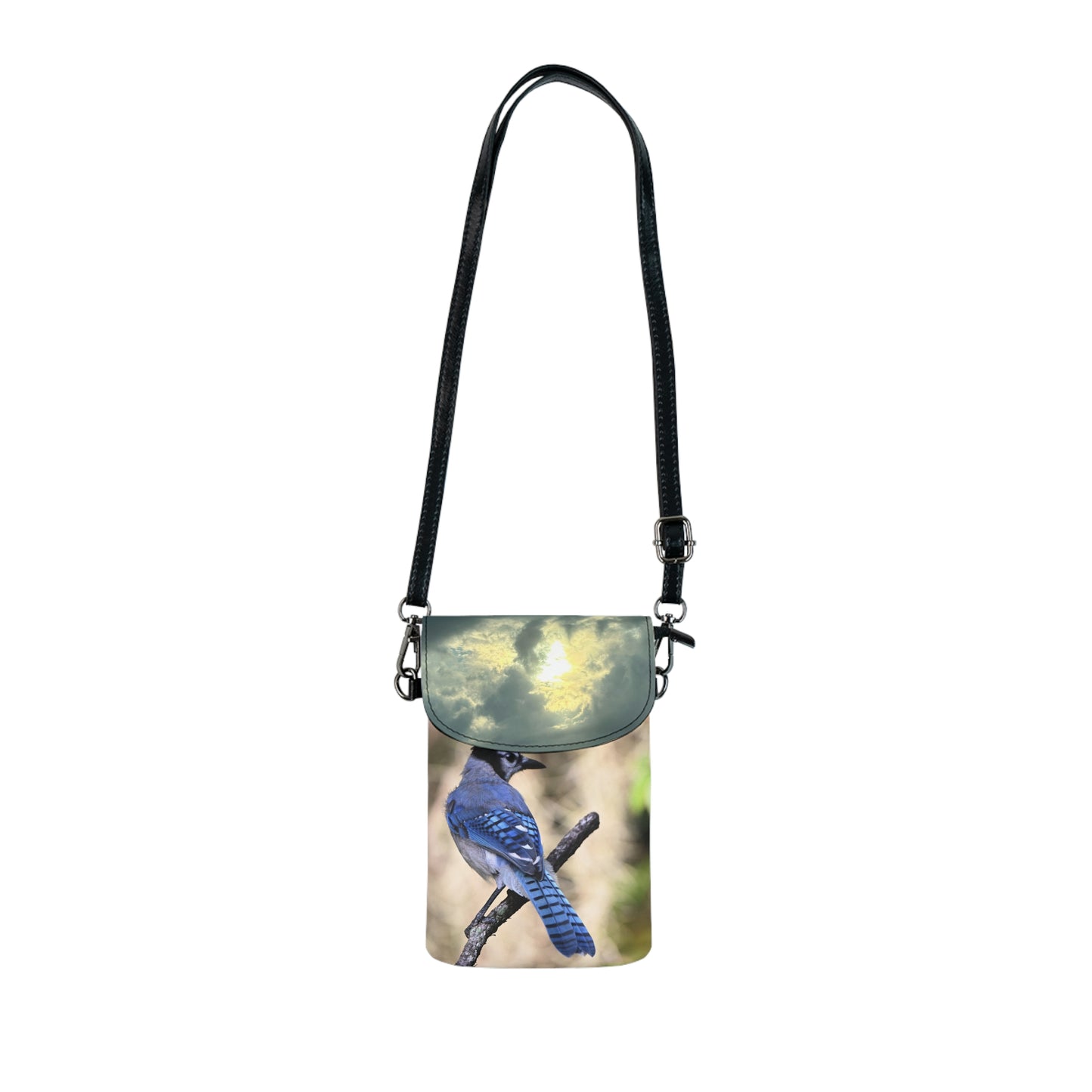 Stylish Small Cell Phone Wallet - Bird & Cloud Design, Minimalist Purse, Travel Accessory, Great Gift for Nature Lovers, Everyday Use