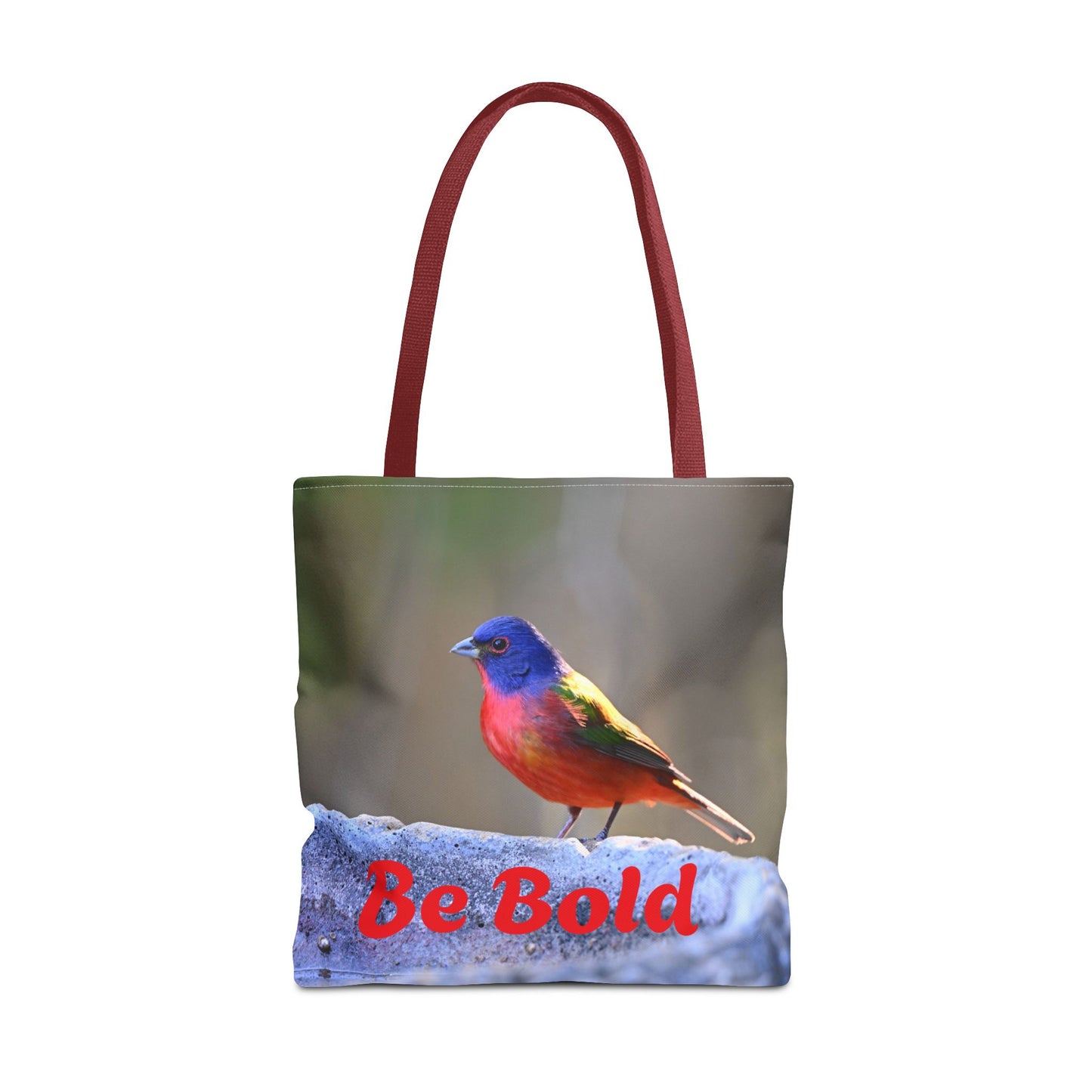 Colorful Bird Be Bold Tote Bag, Eco-Friendly Art Tote, Nature Lover Gift, Inspirational Quote Bag, Everyday Carry-All
