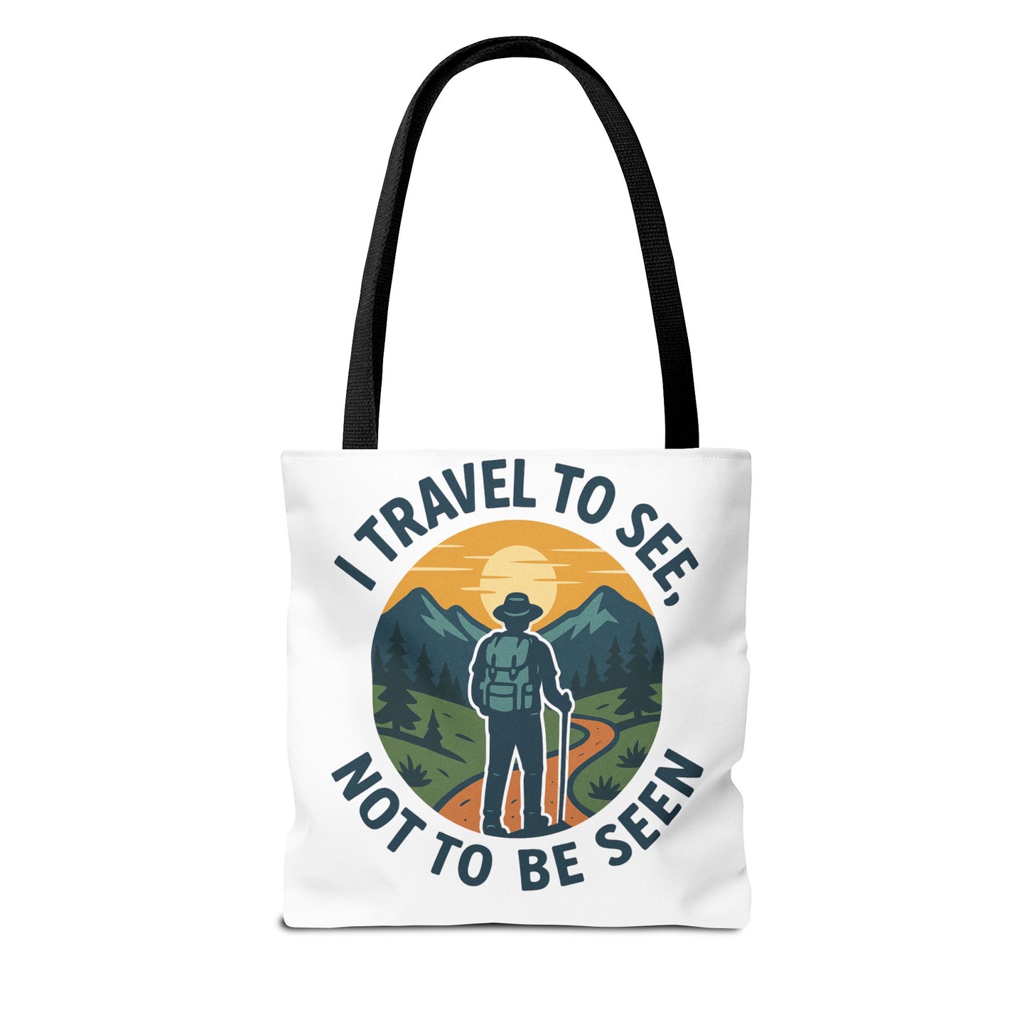 Adventurous Travel Tote Bag - 'I Travel to See, Not to Be Seen' - Ideal for Hiking, Camping, Road Trips, Gifts for Outdoor Lovers