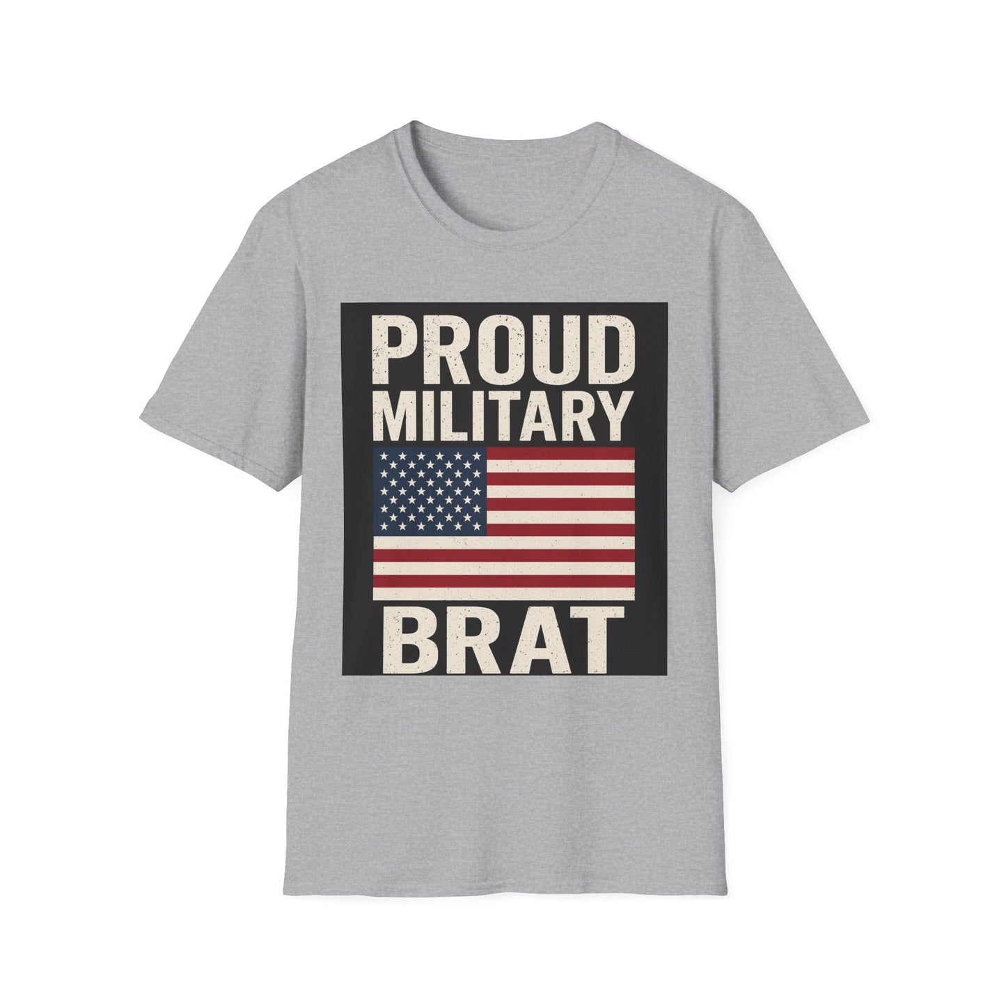 Proud Military Brat T-Shirt, Unisex Softstyle Tee, Patriotic Gift, Military Family Apparel, Comfortable Casual Wear, Support Our Troops