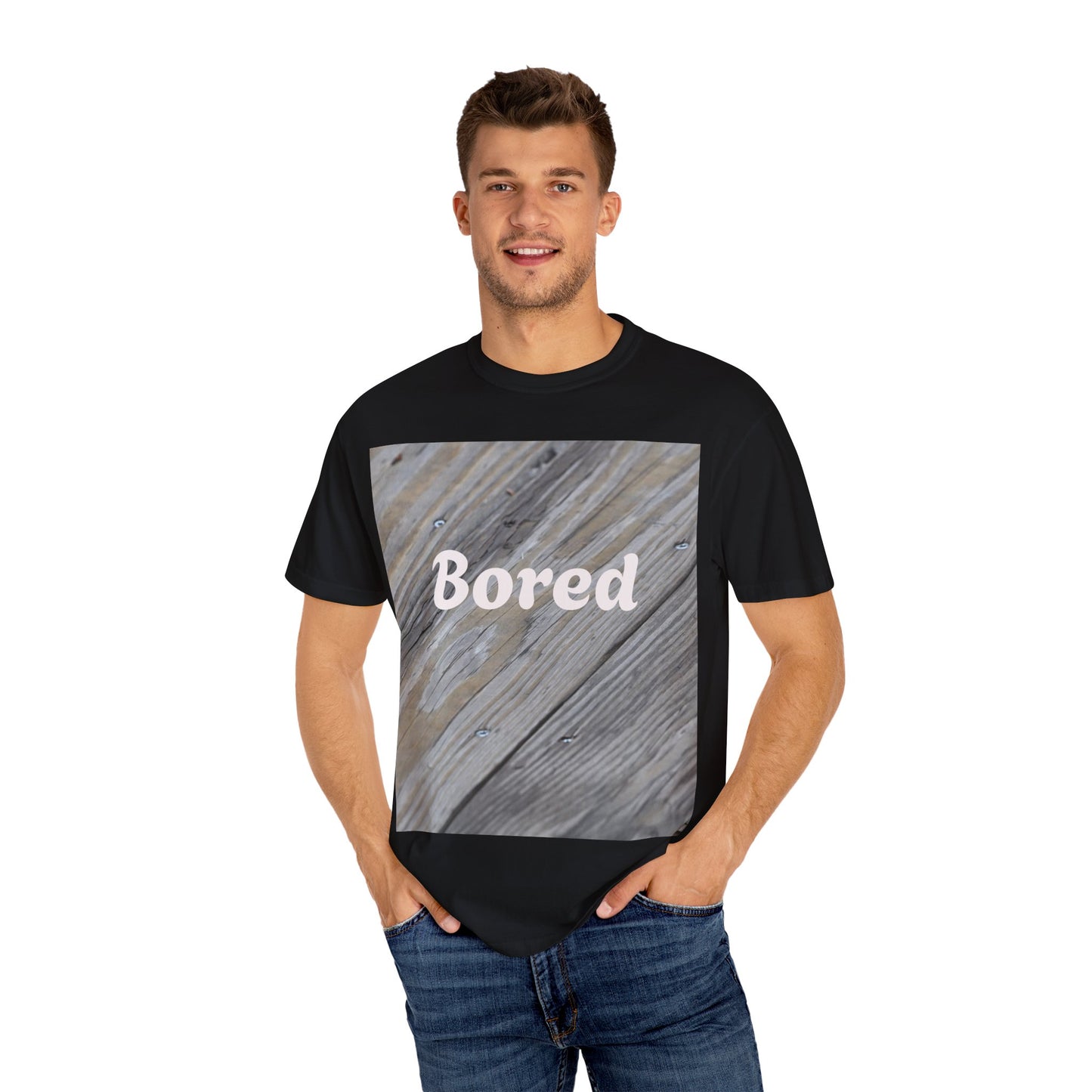 Bored Unisex Garment-Dyed T-Shirt, Casual Tee, Relaxed Shirt, Gift for Teens, Everyday Wear, Comfortable Clothing