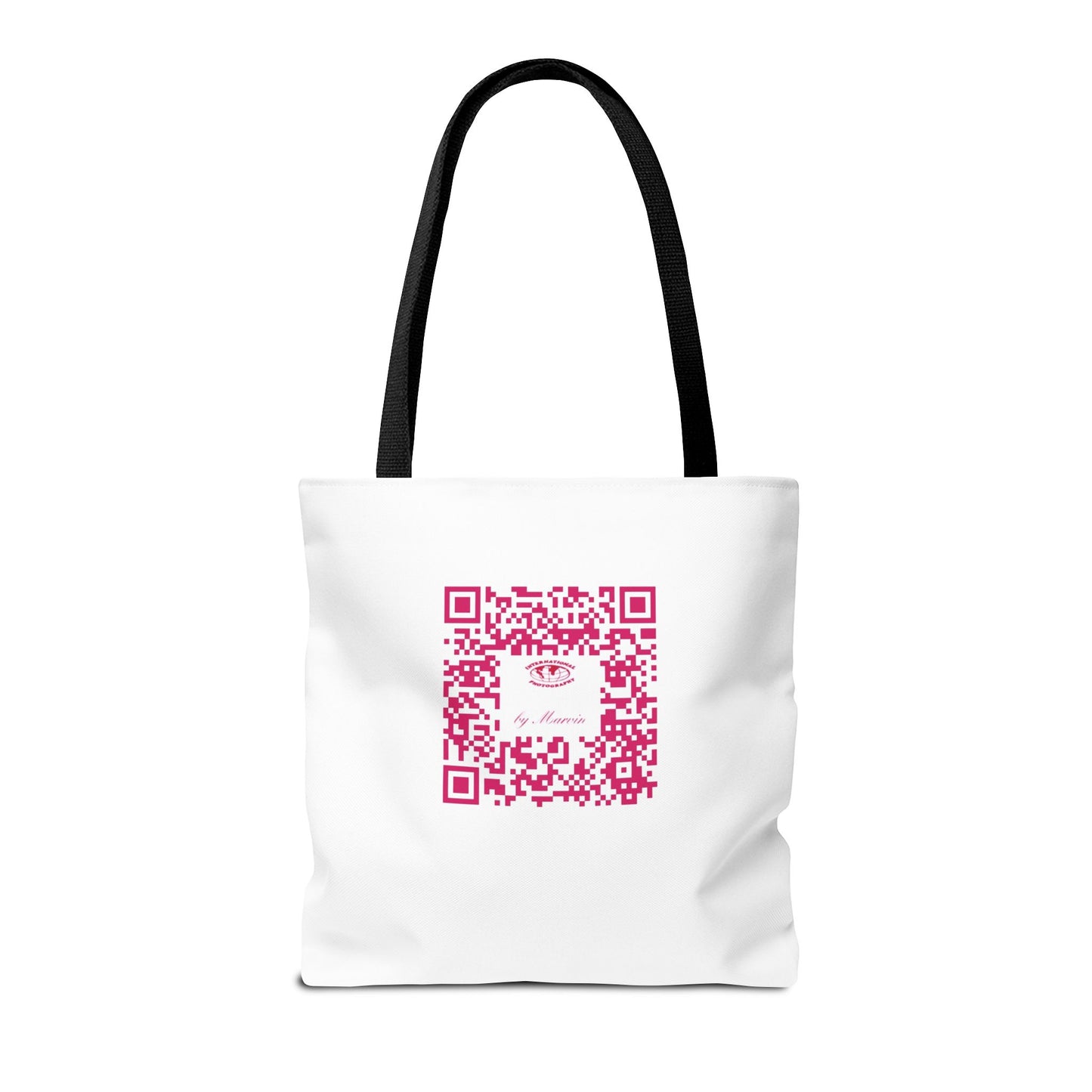 Photography Tote Bag with QR Code, Eco-Friendly Shopping Tote, Art Design Bag, Gift for Photographers, Customizable Travel Bag