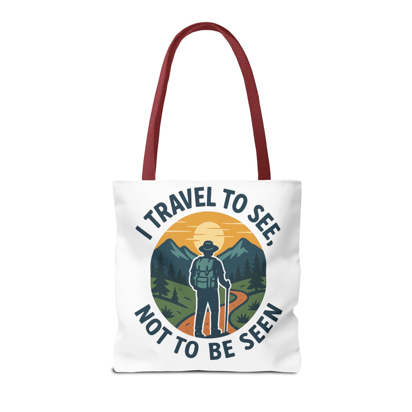Adventurous Travel Tote Bag - 'I Travel to See, Not to Be Seen' - Ideal for Hiking, Camping, Road Trips, Gifts for Outdoor Lovers