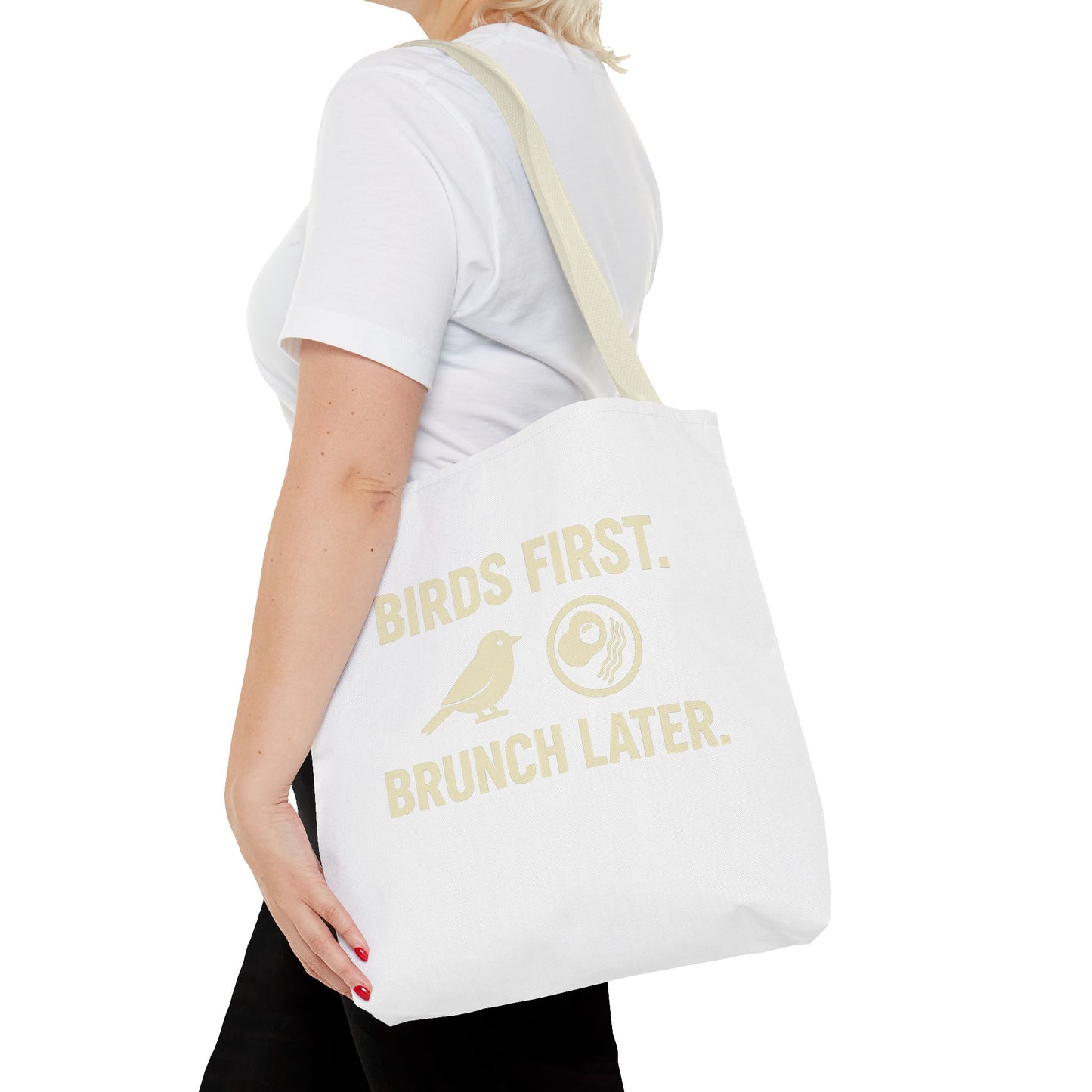 Birds First Brunch Later Tote Bag - Fun Grocery Bag, Eco-Friendly Shopping Tote, Perfect Gift for Brunch Lovers, Weekend Outings