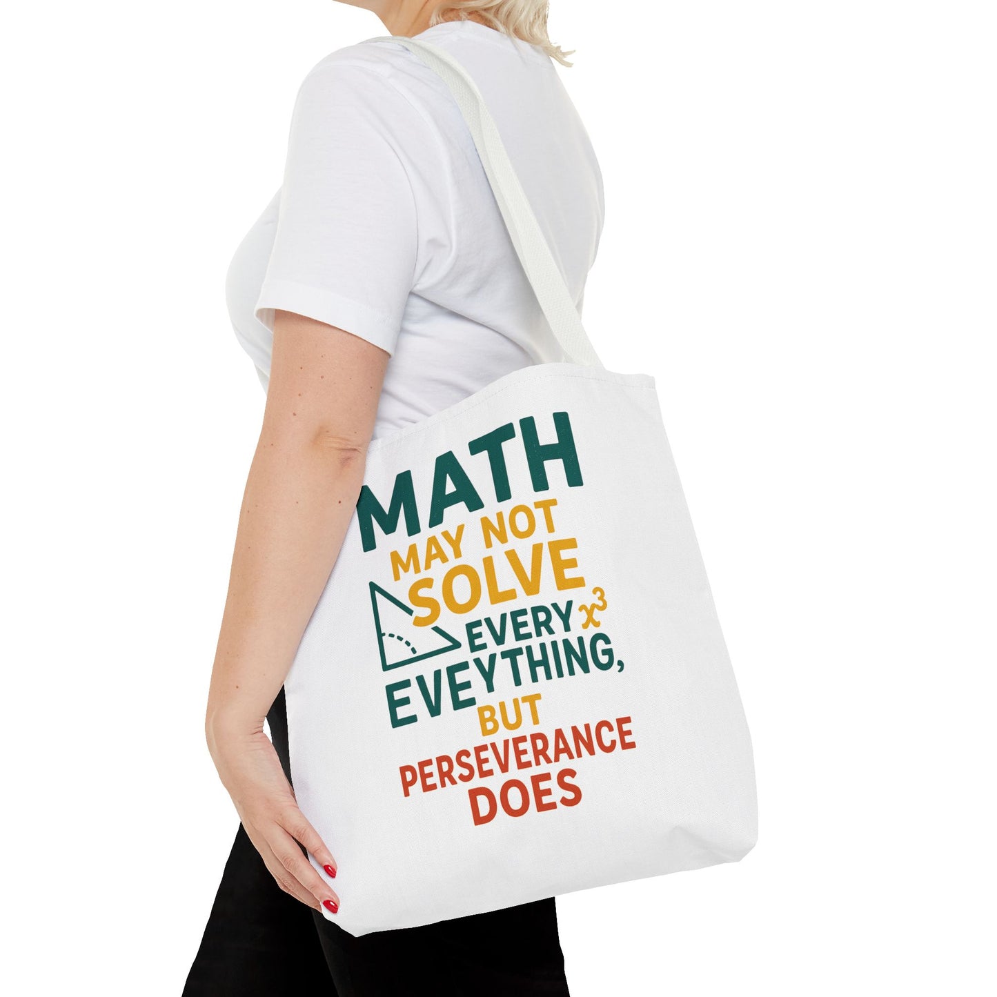 Inspirational Math Tote Bag, Motivational Carry-all, Teacher's Gift, Student Accessory, Study Essentials, QR Code Bag