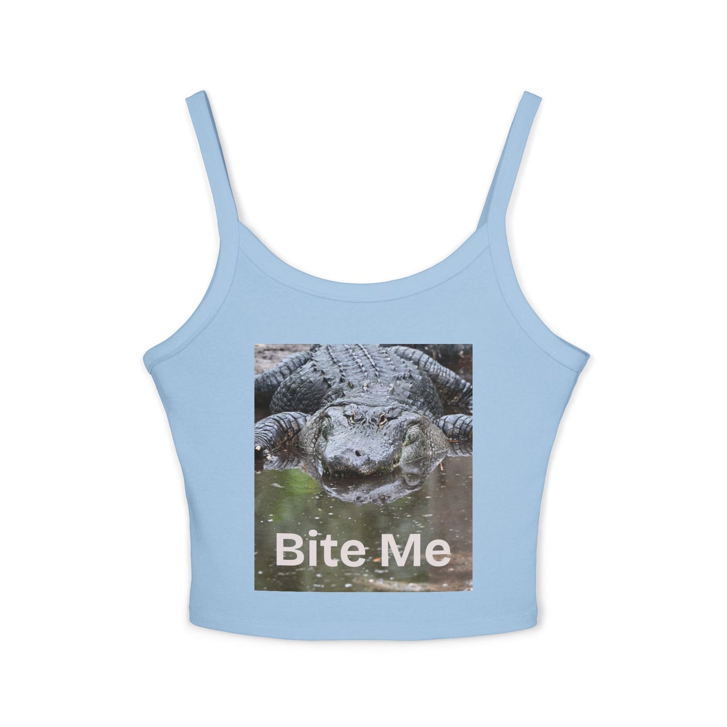 Sassy Cropped Tank Top, Bite Me Graphic Top, Summer Casual Wear, Trendy Women’s Shirt, Perfect for BBQs and Vacations