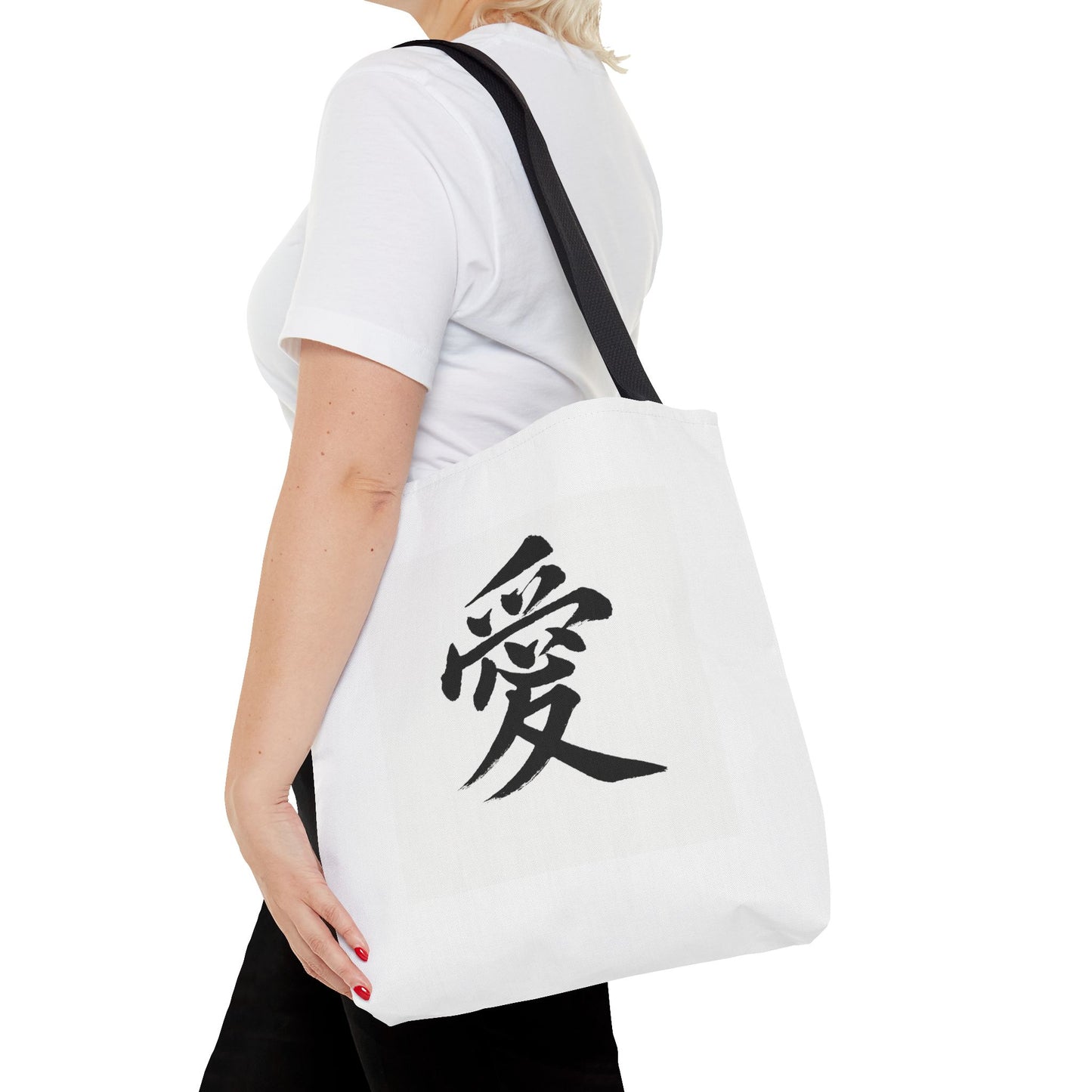 Anime Tote Bag with Love Symbol, Eco-Friendly Bag, Gift for Her, Stylish Shopping Bag, Unique Art Bag, Personalized Accessory