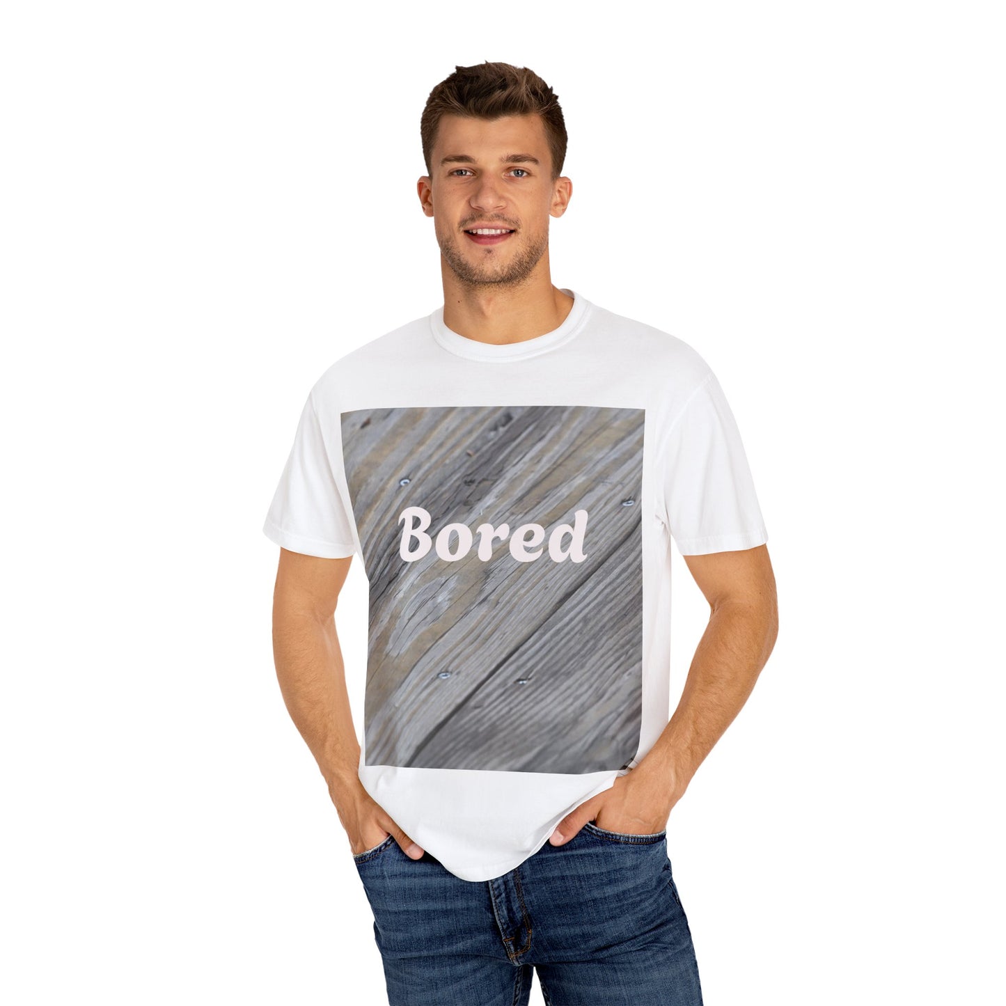 Bored Unisex Garment-Dyed T-Shirt, Casual Tee, Relaxed Shirt, Gift for Teens, Everyday Wear, Comfortable Clothing
