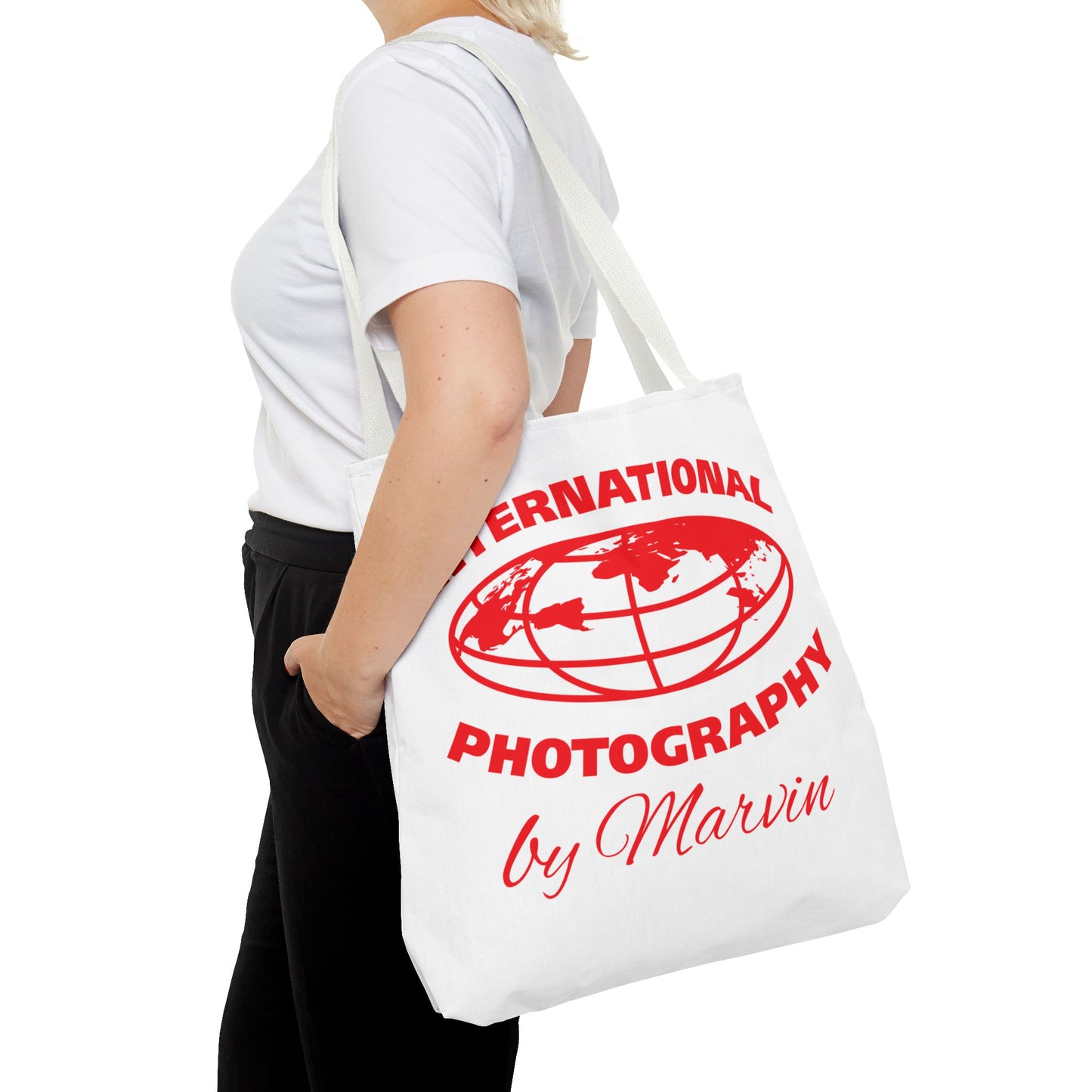 Photography Tote Bag with QR Code, Eco-Friendly Shopping Tote, Art Design Bag, Gift for Photographers, Customizable Travel Bag