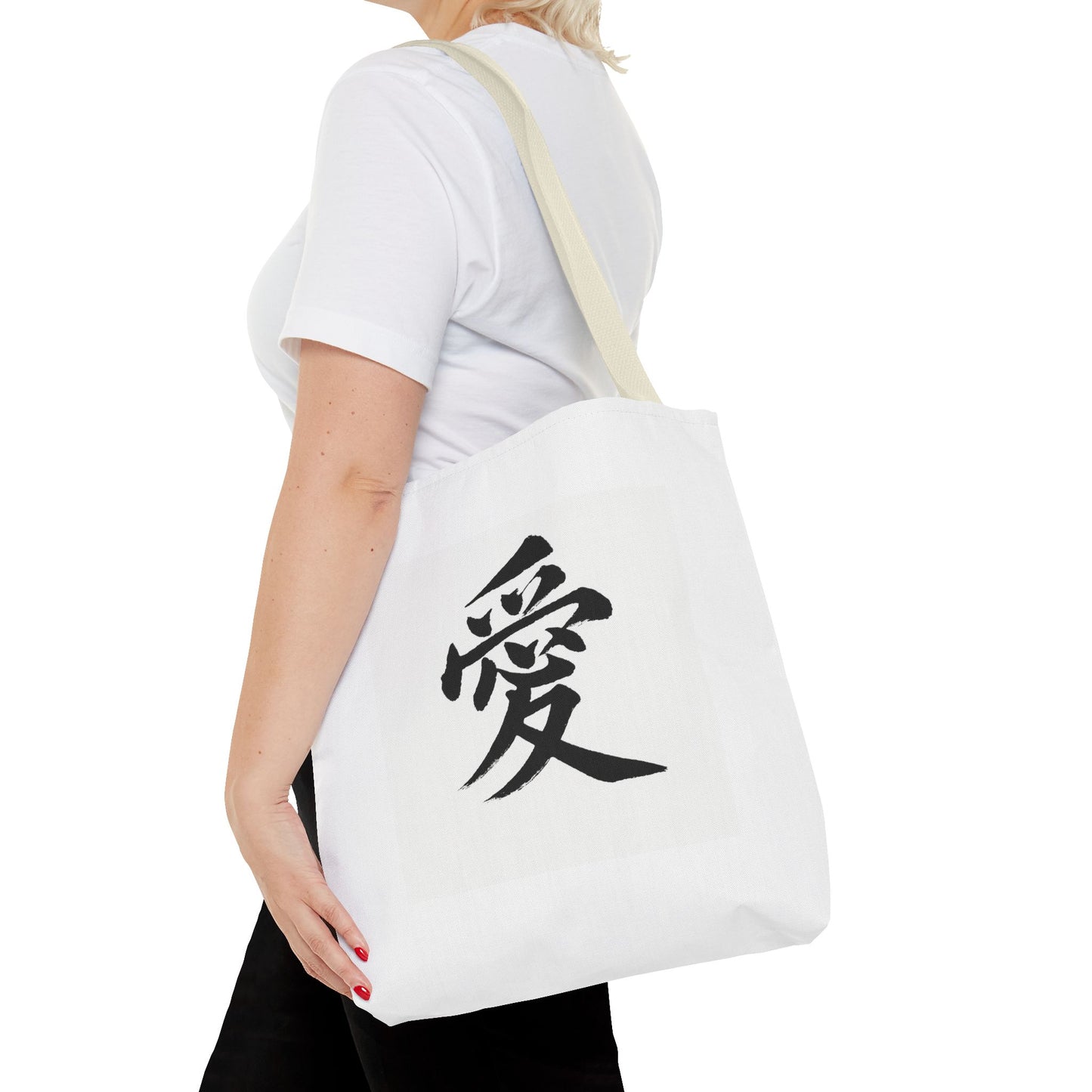 Anime Tote Bag with Love Symbol, Eco-Friendly Bag, Gift for Her, Stylish Shopping Bag, Unique Art Bag, Personalized Accessory