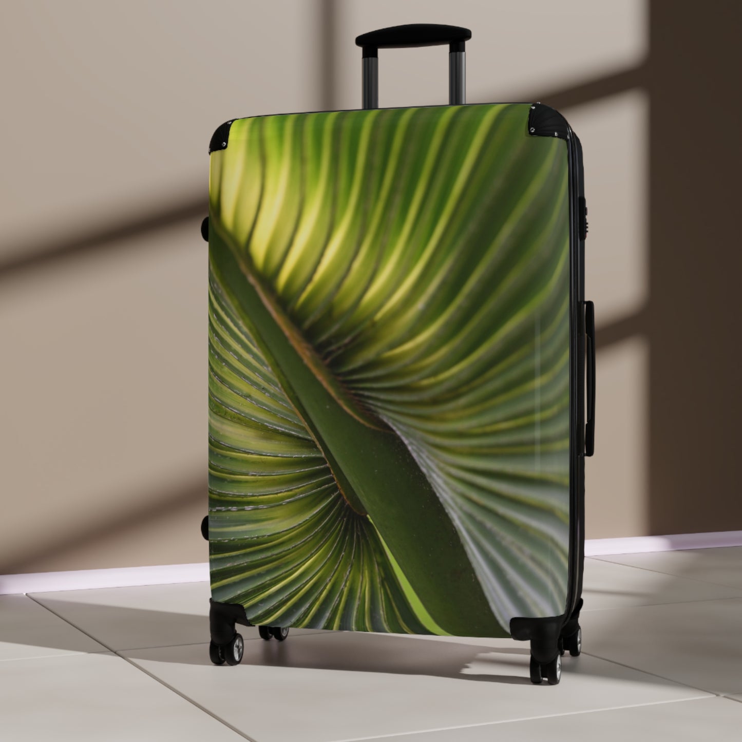 Tropical Leaf Suitcase, Travel Luggage, Vacation Bag, Chic Baggage, Adventure Gear, Eco-Friendly Travel