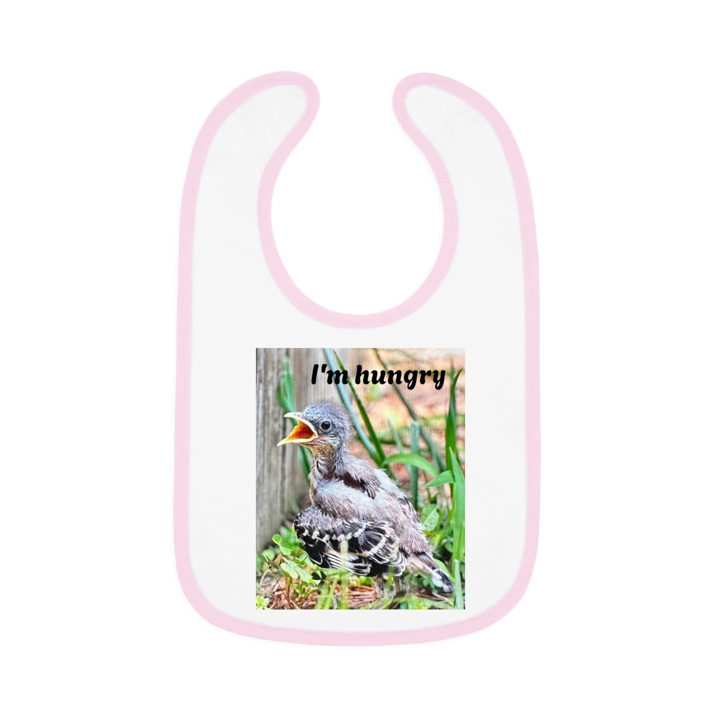 Cute Baby Bib with 'I'm Hungry' Design, Adjustable Bib for Infants, Fun Feeding Accessory, Baby Shower Gift, Toddler Apparel