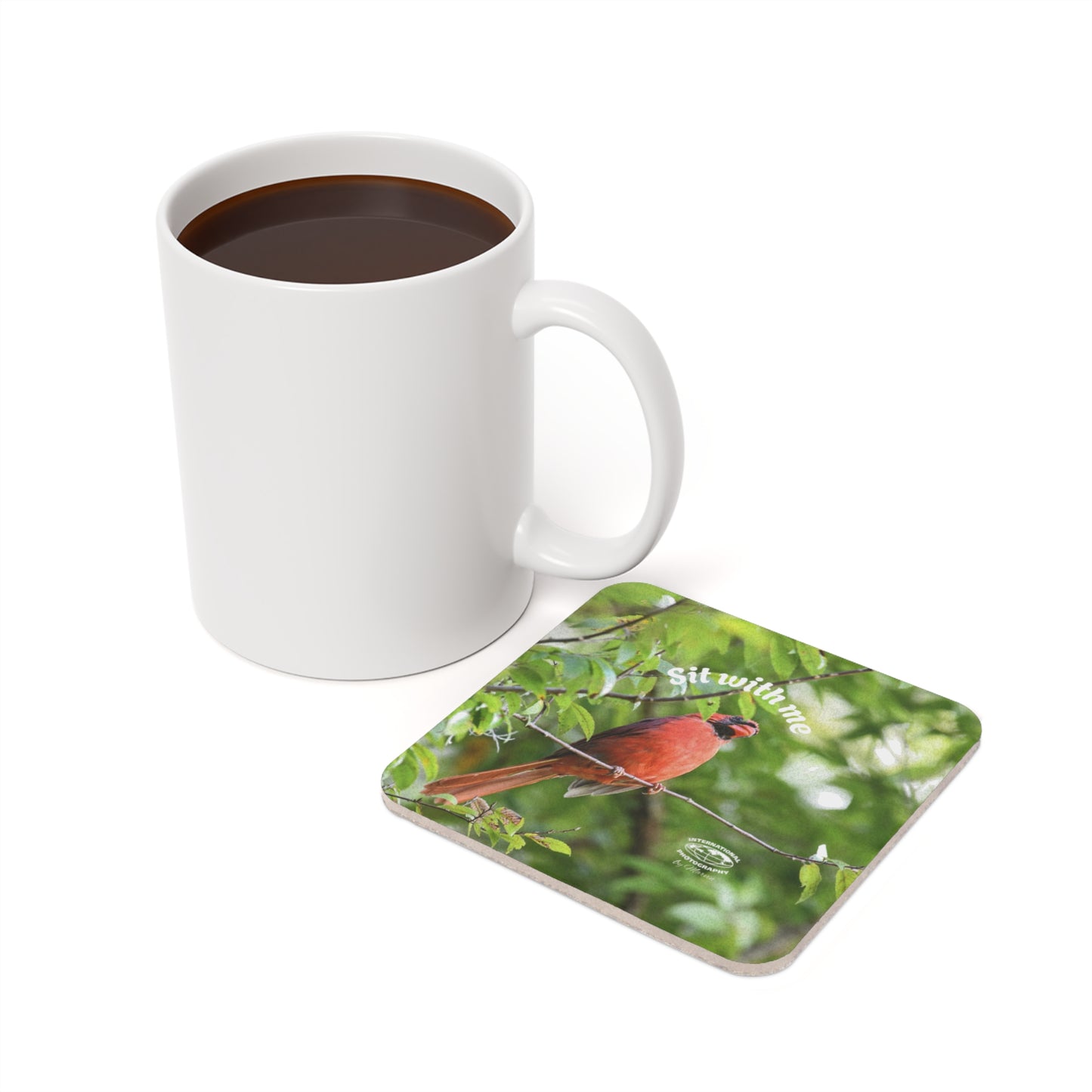 Cardinal Cork Coaster Set | Nature Inspired Home Decor, Table Accessories, Gift for Bird Lovers, Kitchen Coasters, Rustic Style