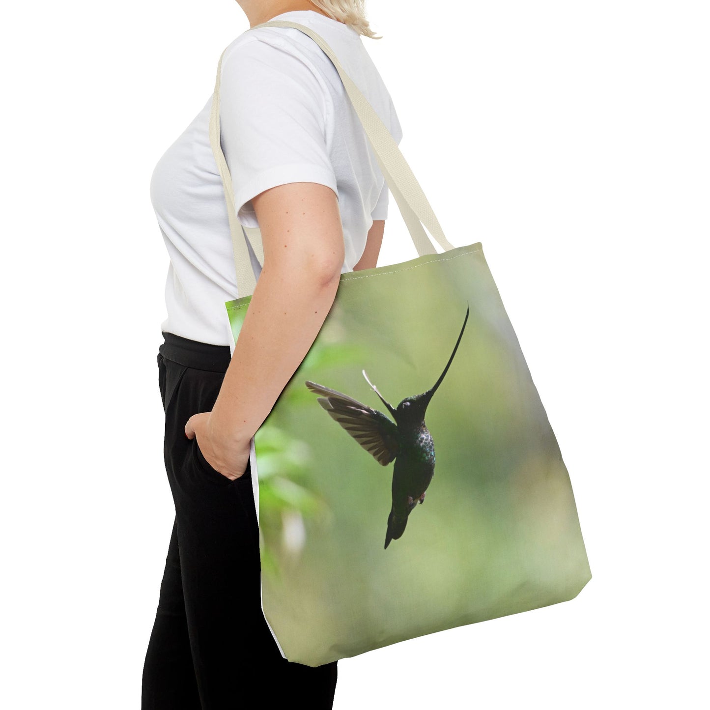 Hummingbird Tote Bag, Colorful Eco-Friendly Shopper, Summer Beach Bag, Floral Gift Bag, Lightweight Carry-All