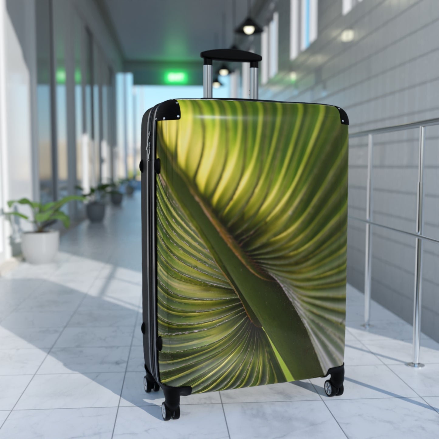 Tropical Leaf Suitcase, Travel Luggage, Vacation Bag, Chic Baggage, Adventure Gear, Eco-Friendly Travel