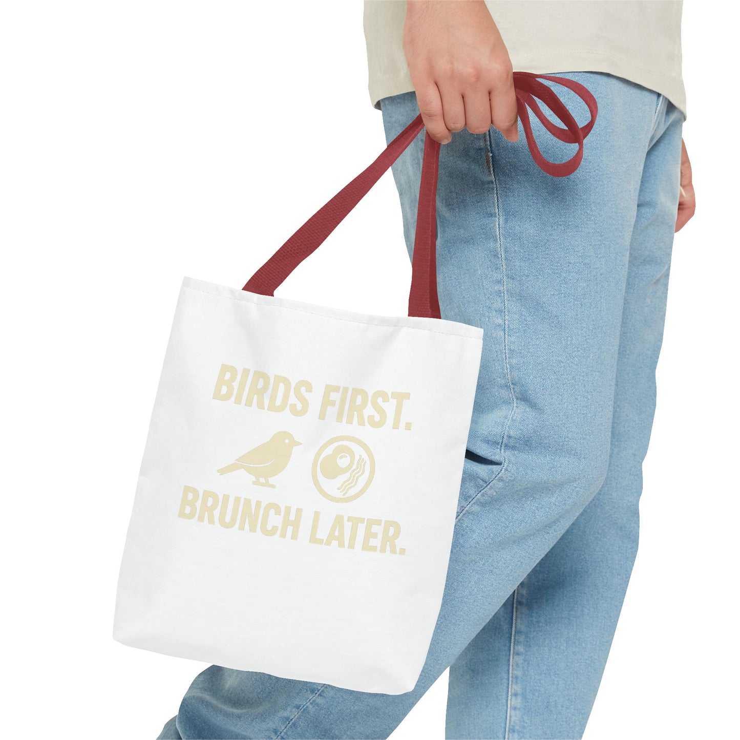Birds First Brunch Later Tote Bag - Fun Grocery Bag, Eco-Friendly Shopping Tote, Perfect Gift for Brunch Lovers, Weekend Outings