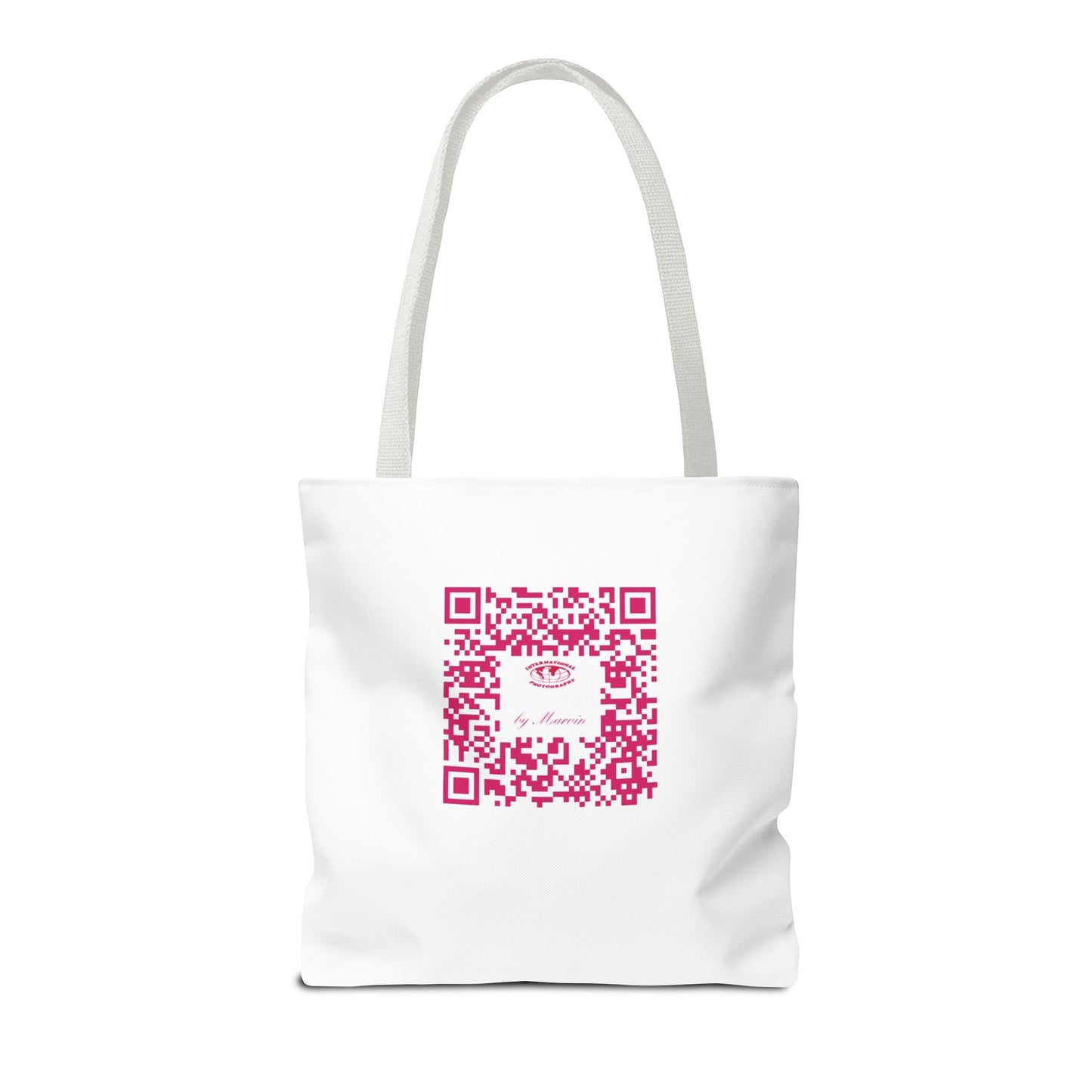 Photography Tote Bag with QR Code, Eco-Friendly Shopping Tote, Art Design Bag, Gift for Photographers, Customizable Travel Bag