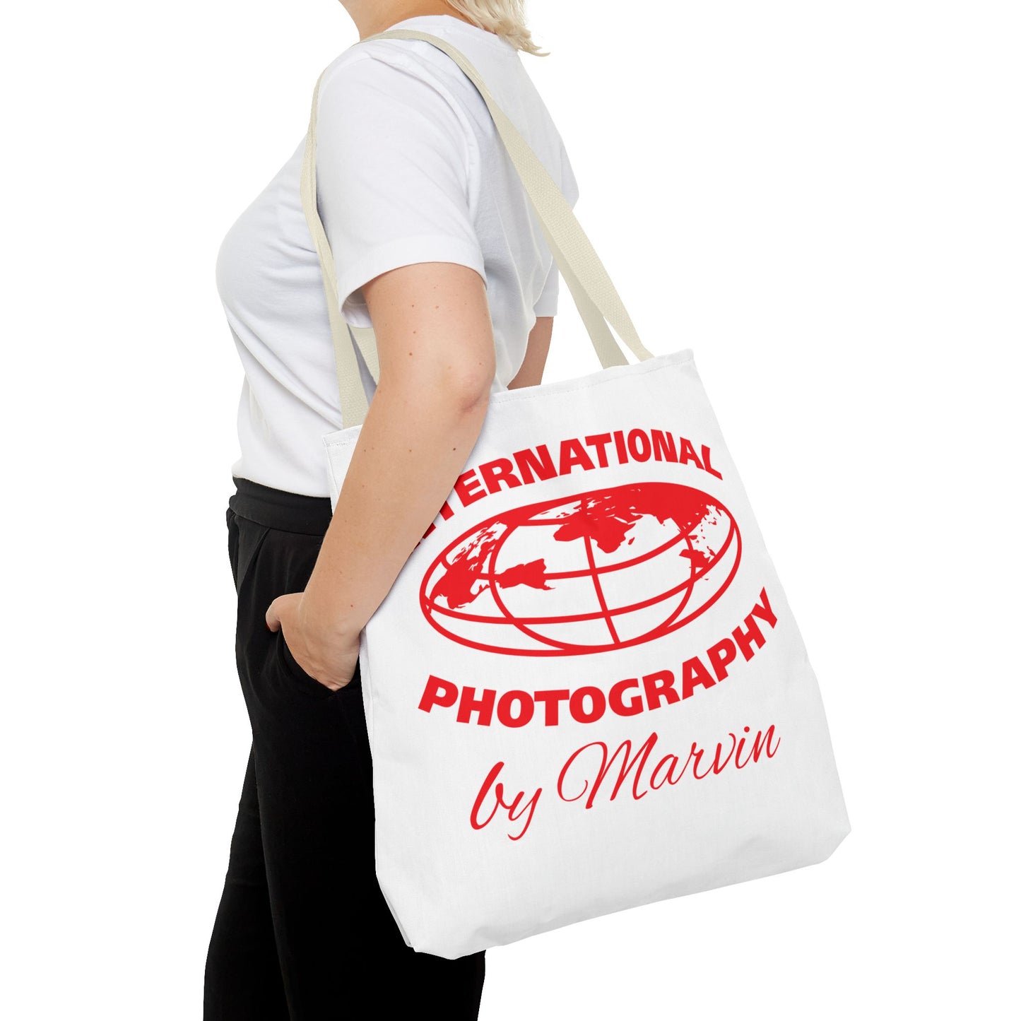Photography Tote Bag with QR Code, Eco-Friendly Shopping Tote, Art Design Bag, Gift for Photographers, Customizable Travel Bag