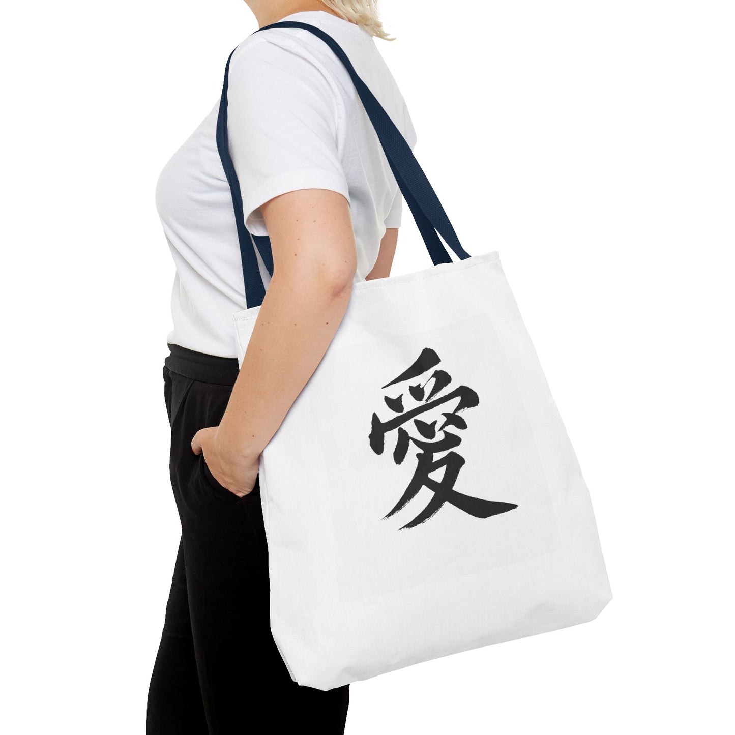 Anime Tote Bag with Love Symbol, Eco-Friendly Bag, Gift for Her, Stylish Shopping Bag, Unique Art Bag, Personalized Accessory