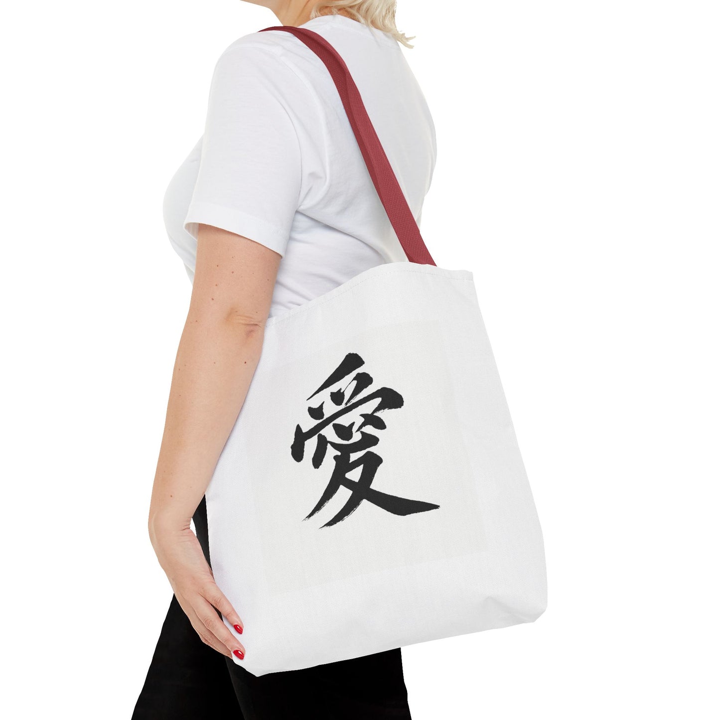 Anime Tote Bag with Love Symbol, Eco-Friendly Bag, Gift for Her, Stylish Shopping Bag, Unique Art Bag, Personalized Accessory